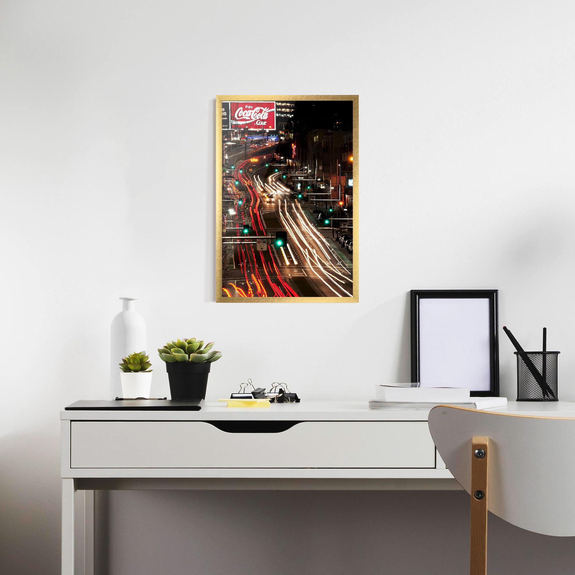 Plakat w Ramie Car Light Road mockup 7