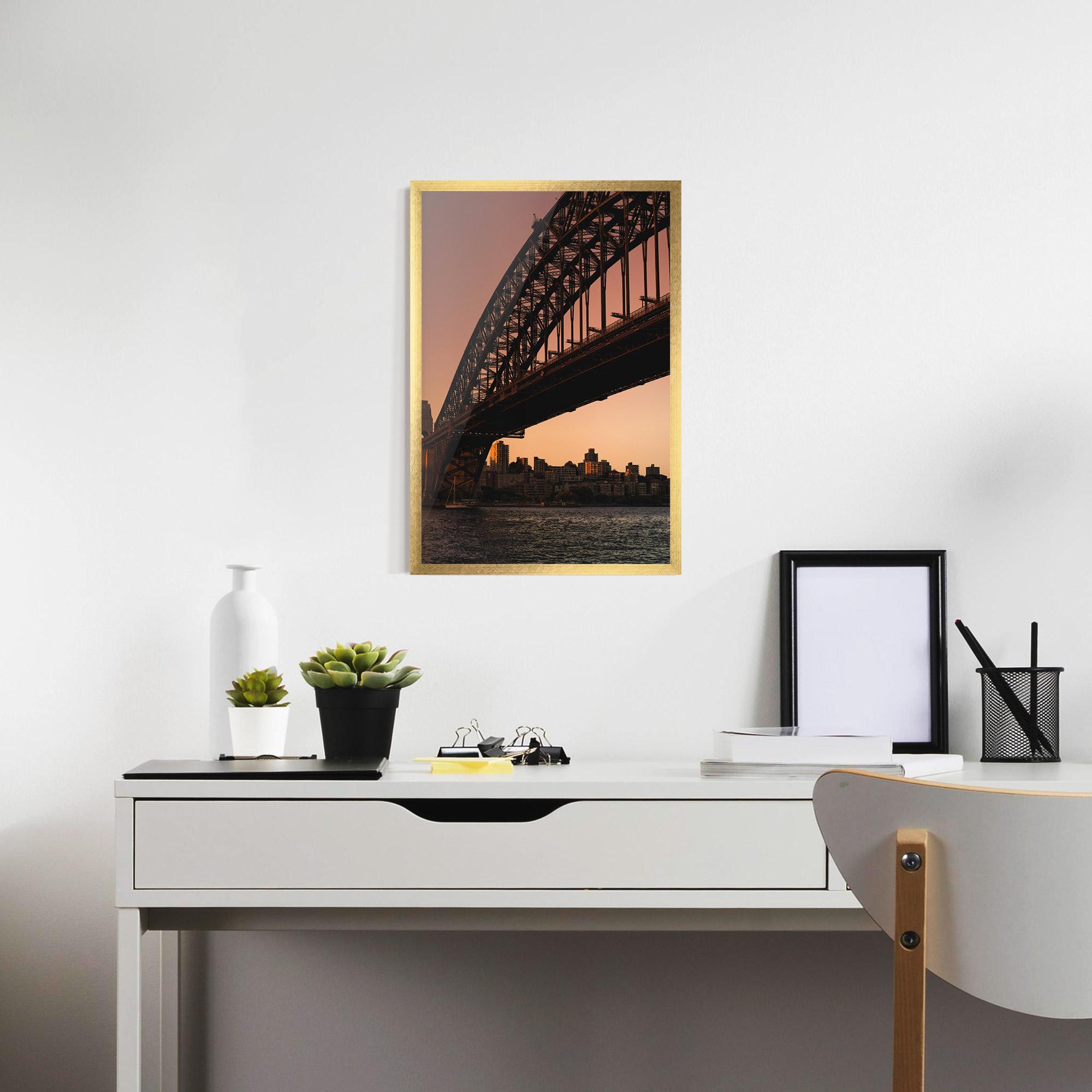 Plakat w Ramie Sunset Harbour Bridge mockup 7