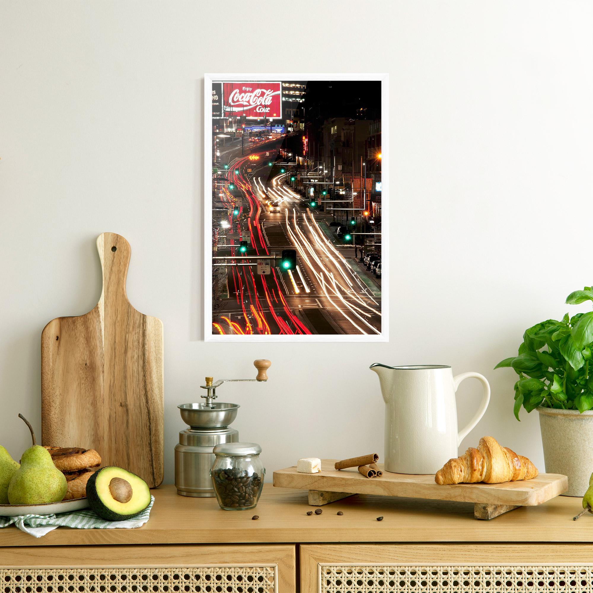 Plakat w Ramie Car Light Road mockup 8