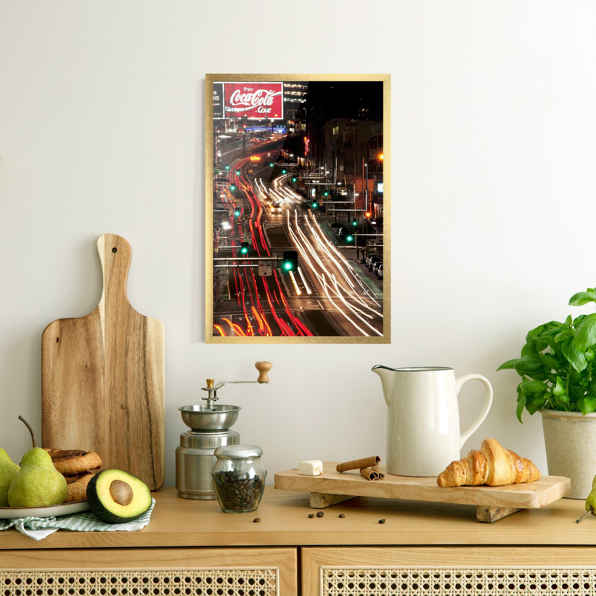 Plakat w Ramie Car Light Road mockup 8