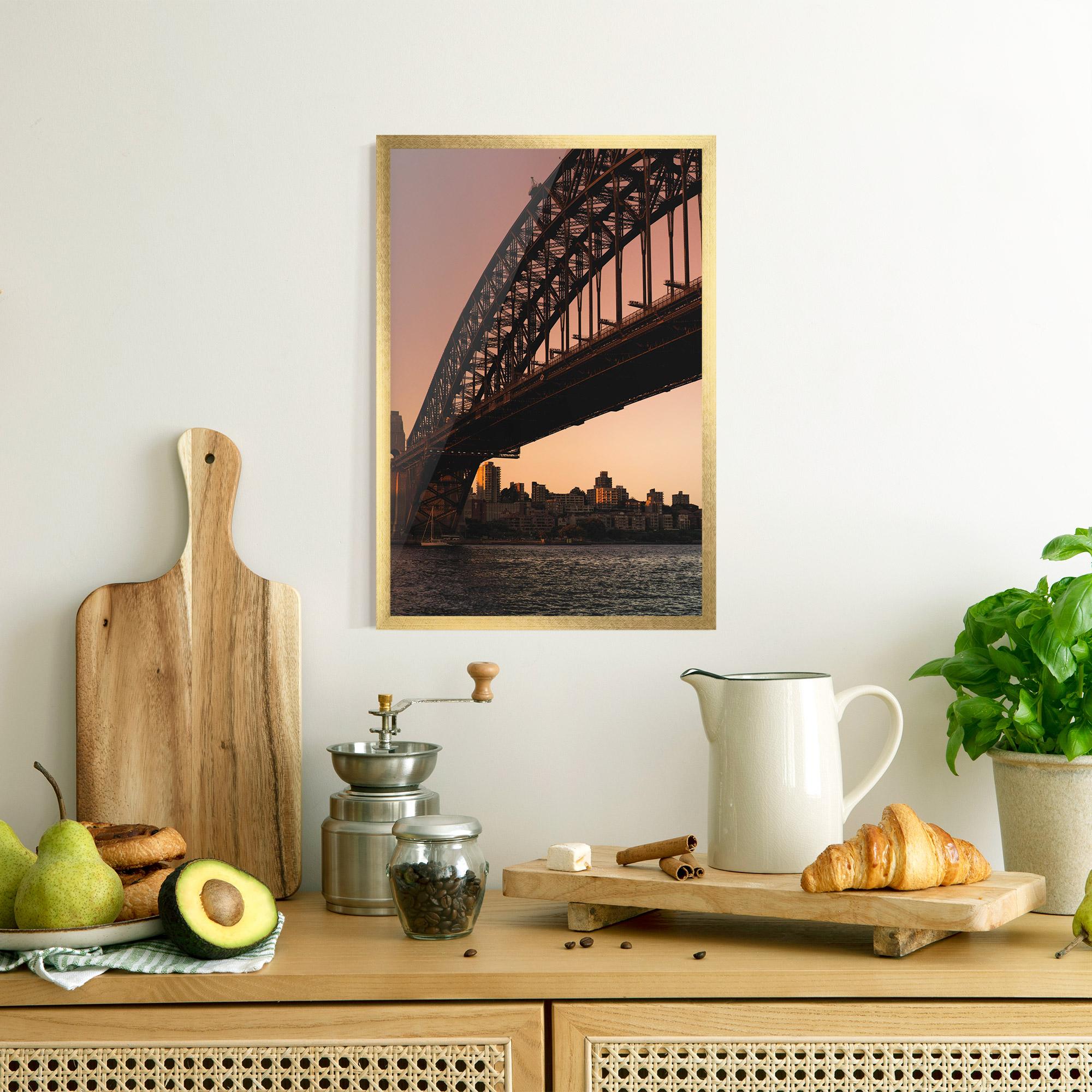 Plakat w Ramie Sunset Harbour Bridge mockup 8