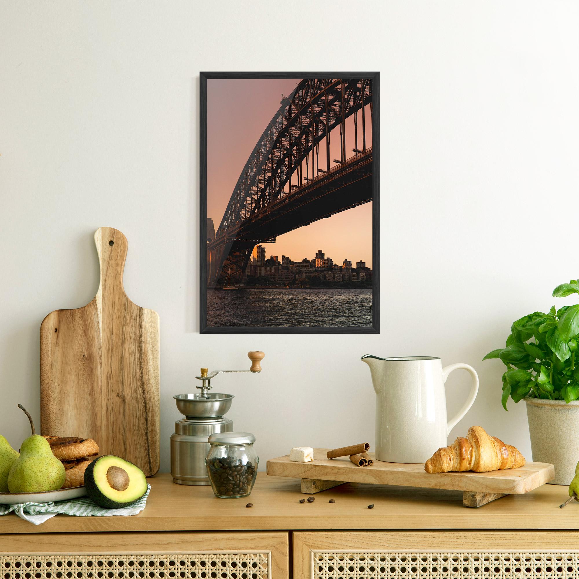 Plakat w Ramie Sunset Harbour Bridge mockup 8