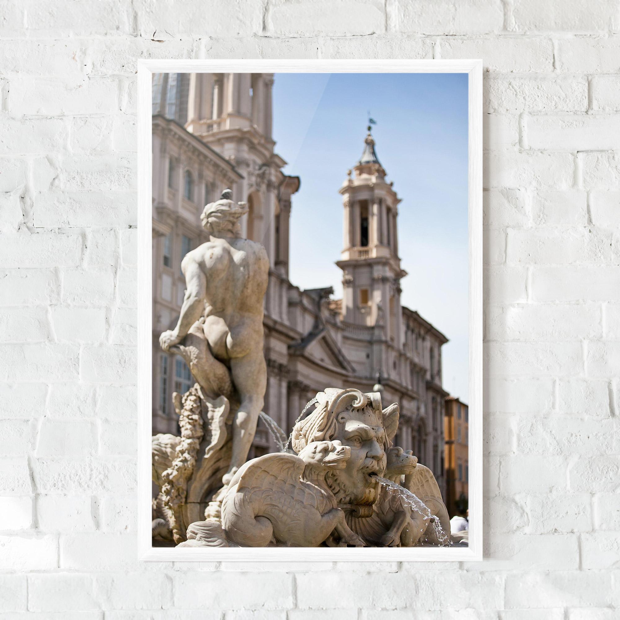 Plakat w Ramie Baroque Statue Italy mockup 0