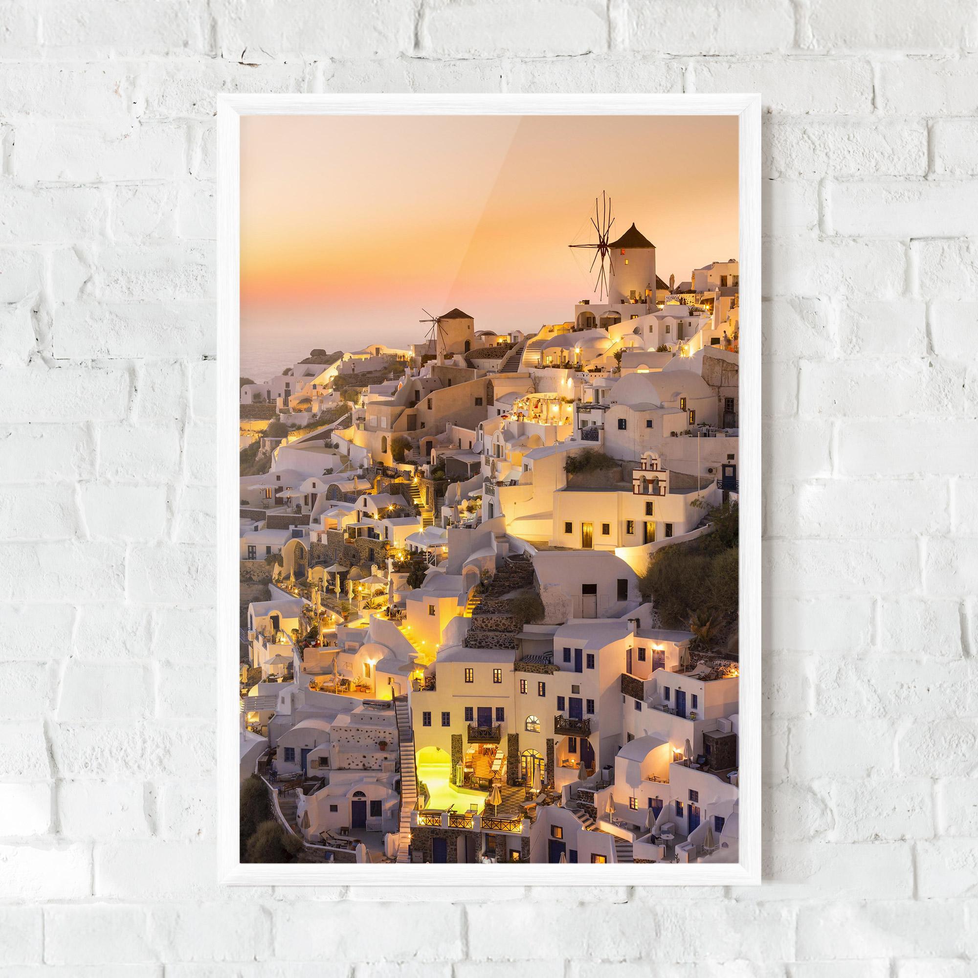 Plakat w Ramie Santorini Greece mockup 0