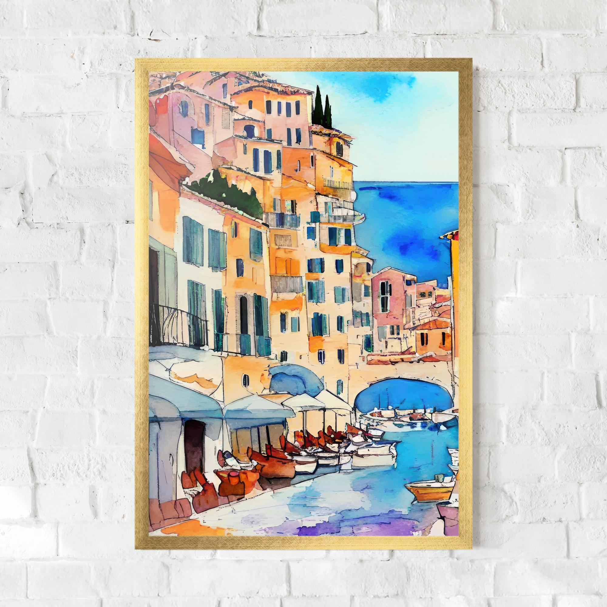 Plakat w Ramie France Watercolor mockup 0