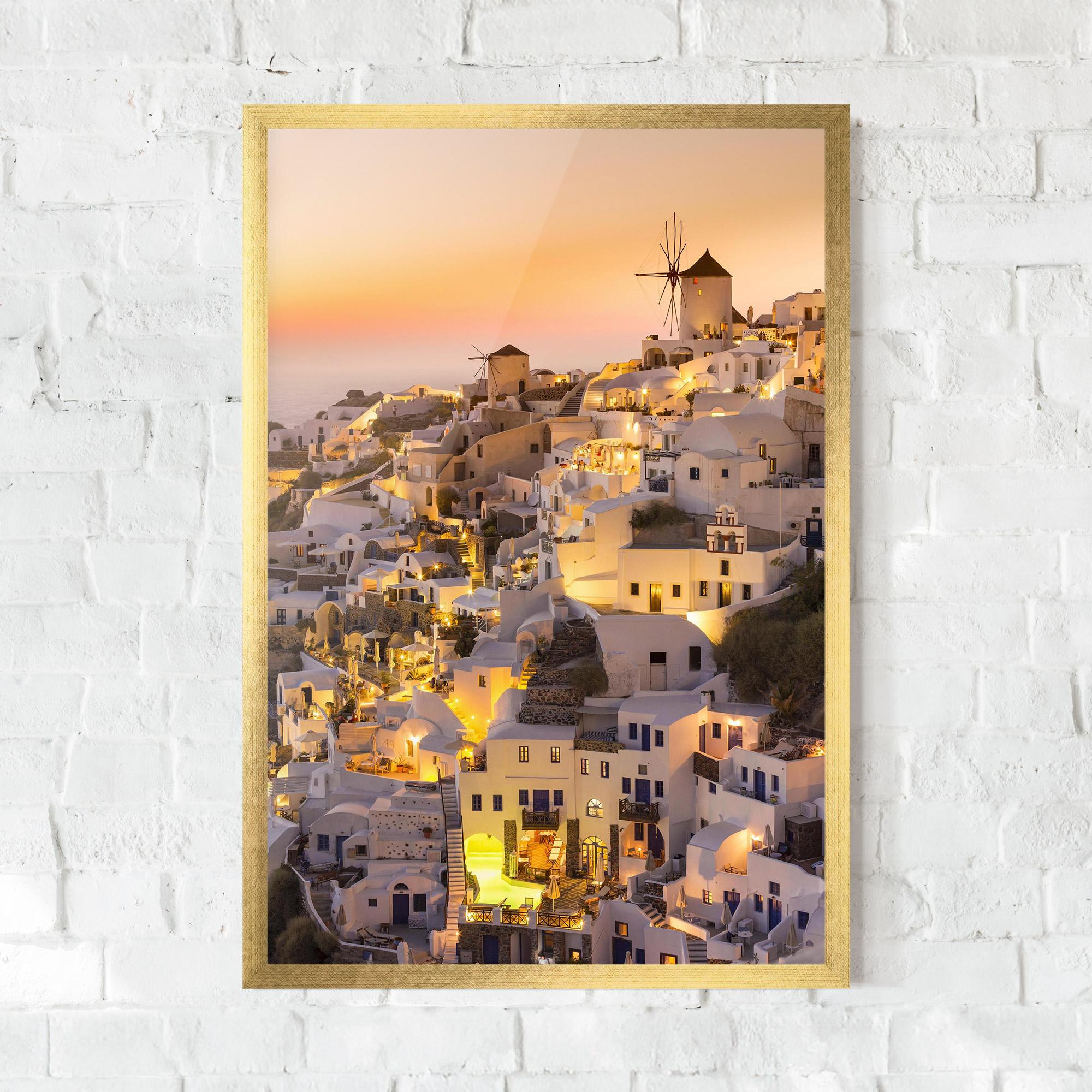 Plakat w Ramie Santorini Greece mockup 0