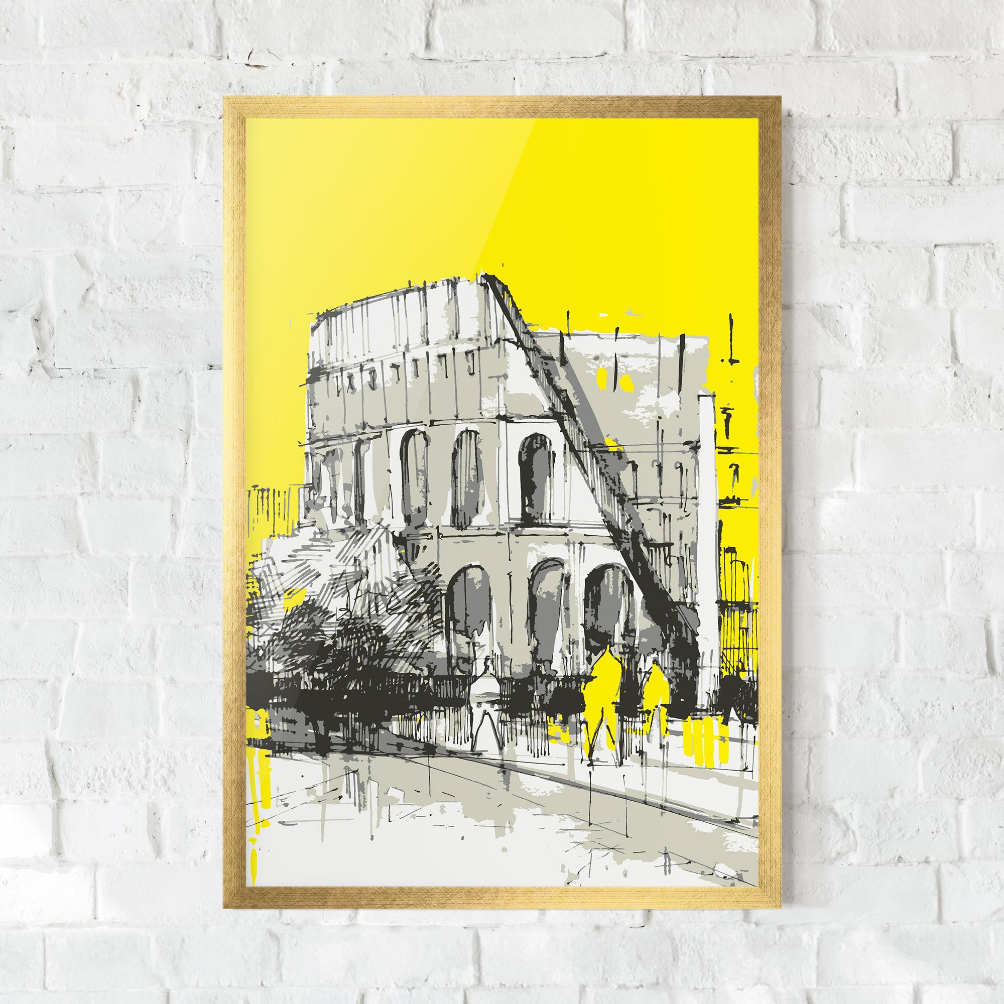 Plakat w Ramie Yellow Colosseum mockup 0