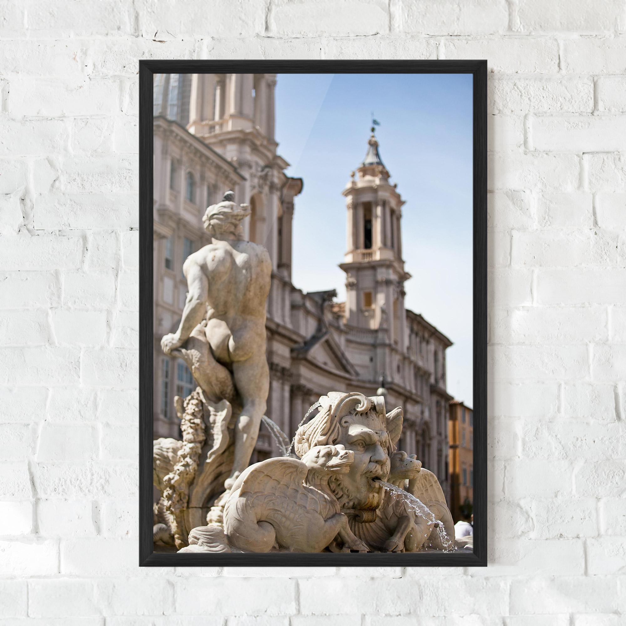 Plakat w Ramie Baroque Statue Italy mockup 0