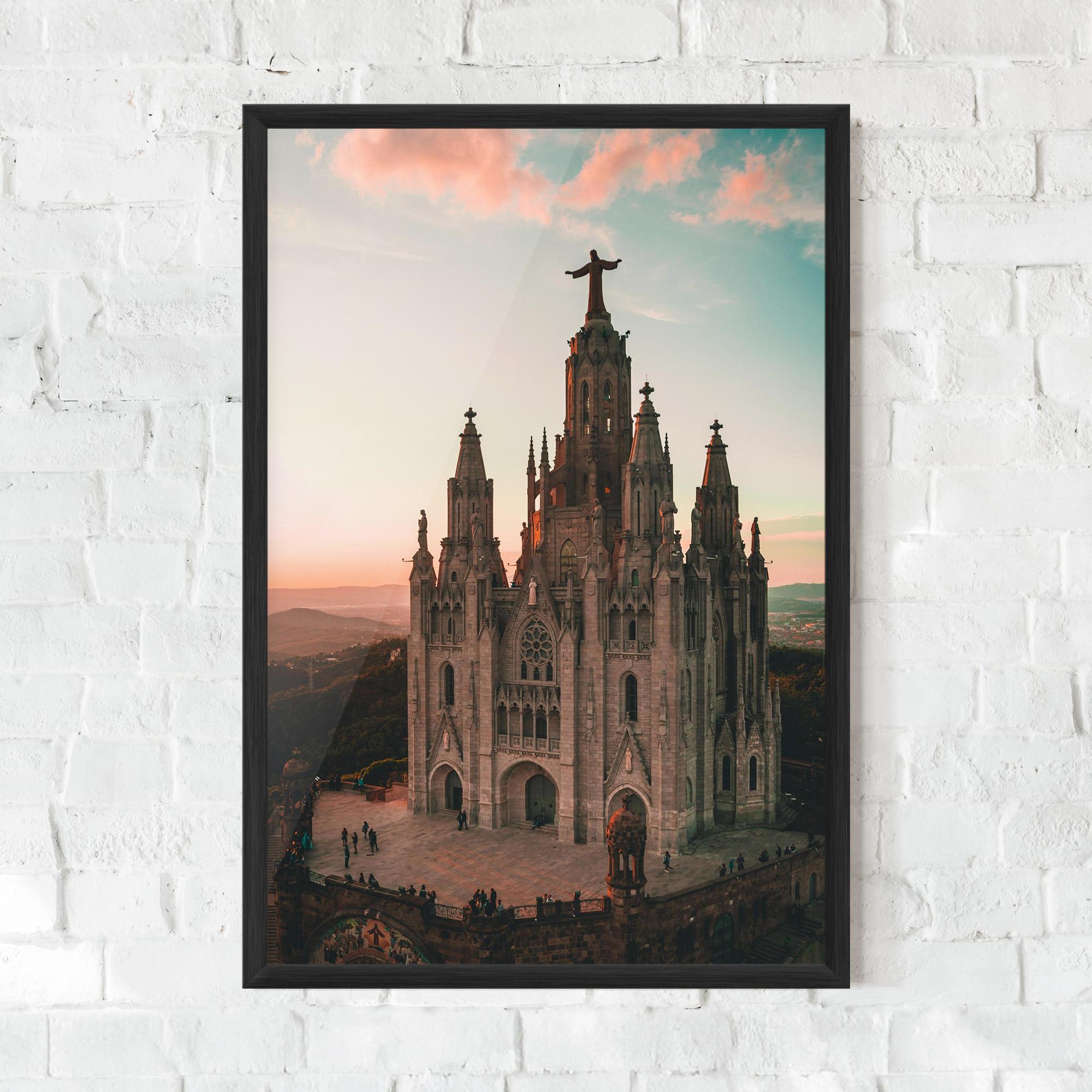 Plakat w Ramie Tibidabo Barcelona mockup 0