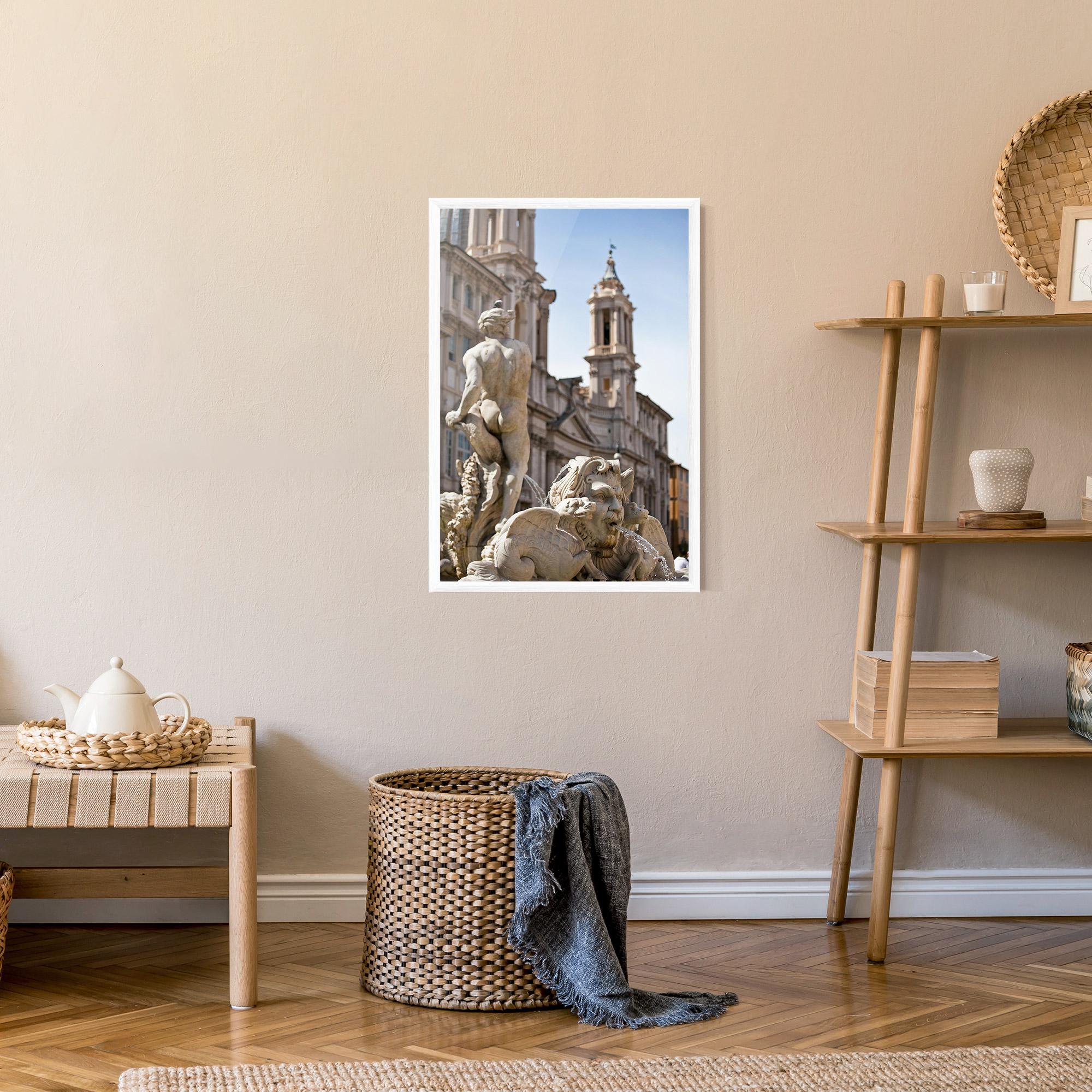 Plakat w Ramie Baroque Statue Italy mockup 9