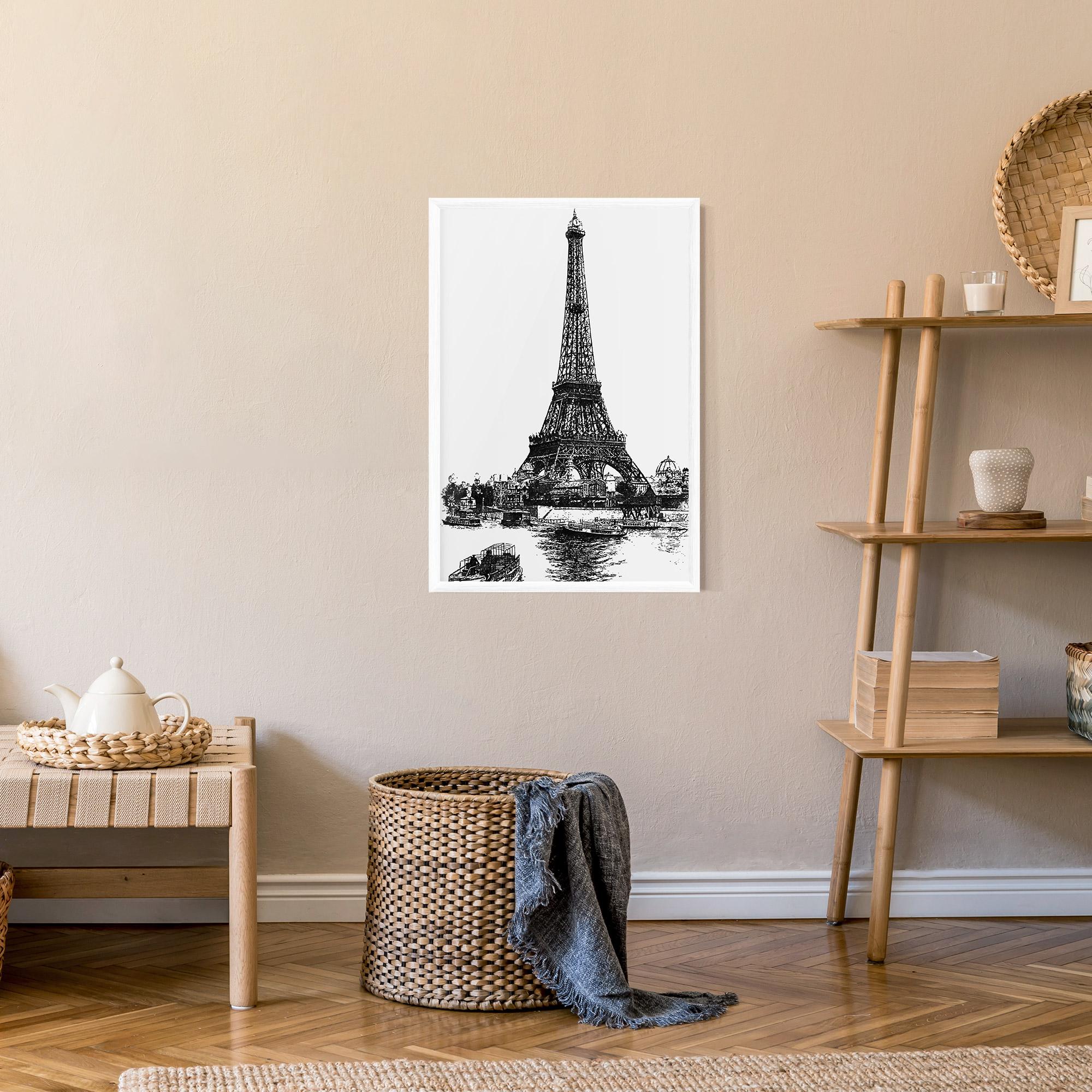 Plakat w Ramie Eiffel Tower Drawing mockup 9