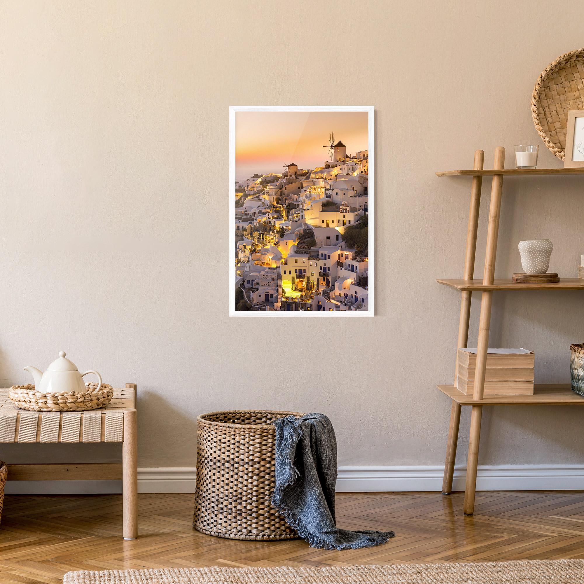 Plakat w Ramie Santorini Greece mockup 9