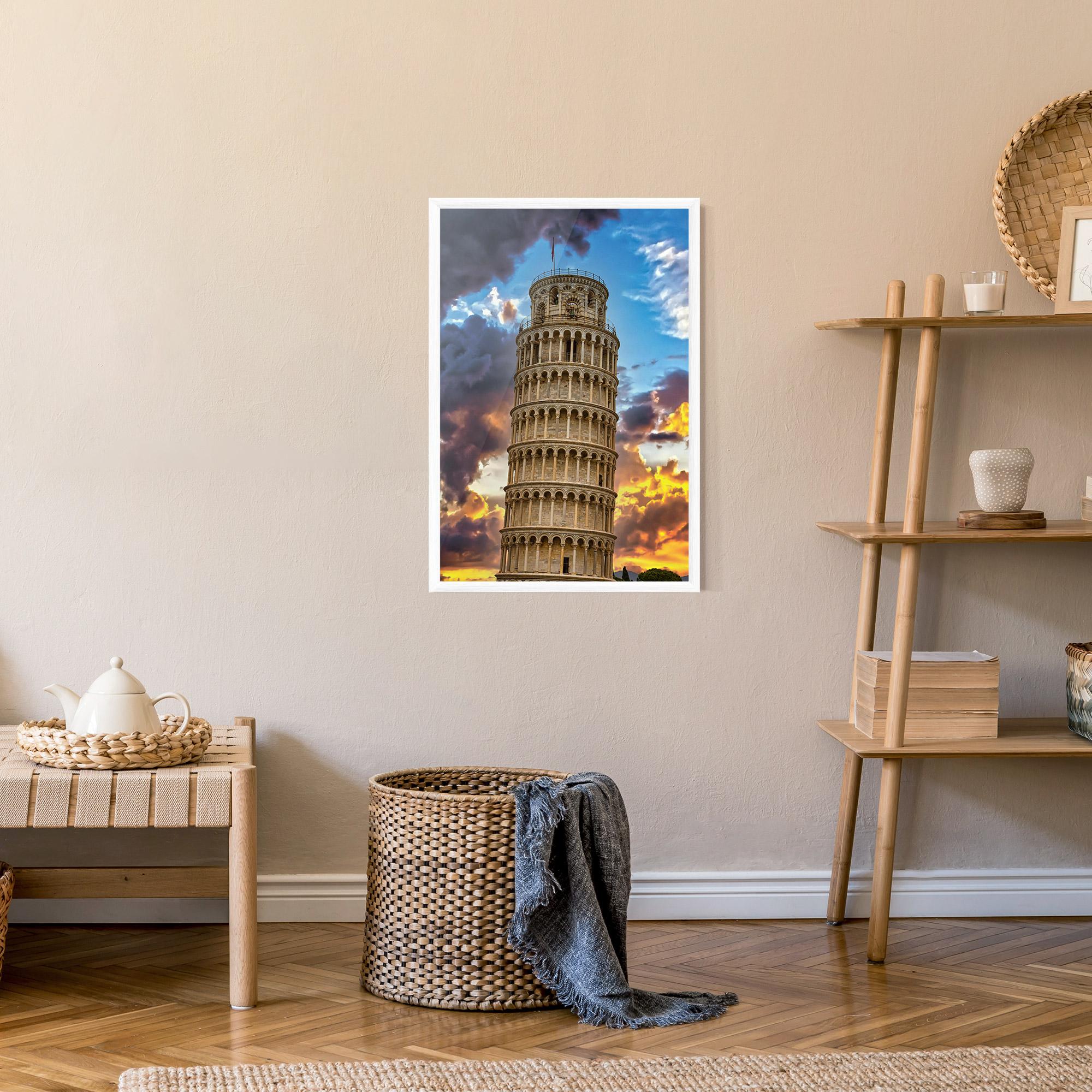 Plakat w Ramie Tower Of Pisa Sunset mockup 9