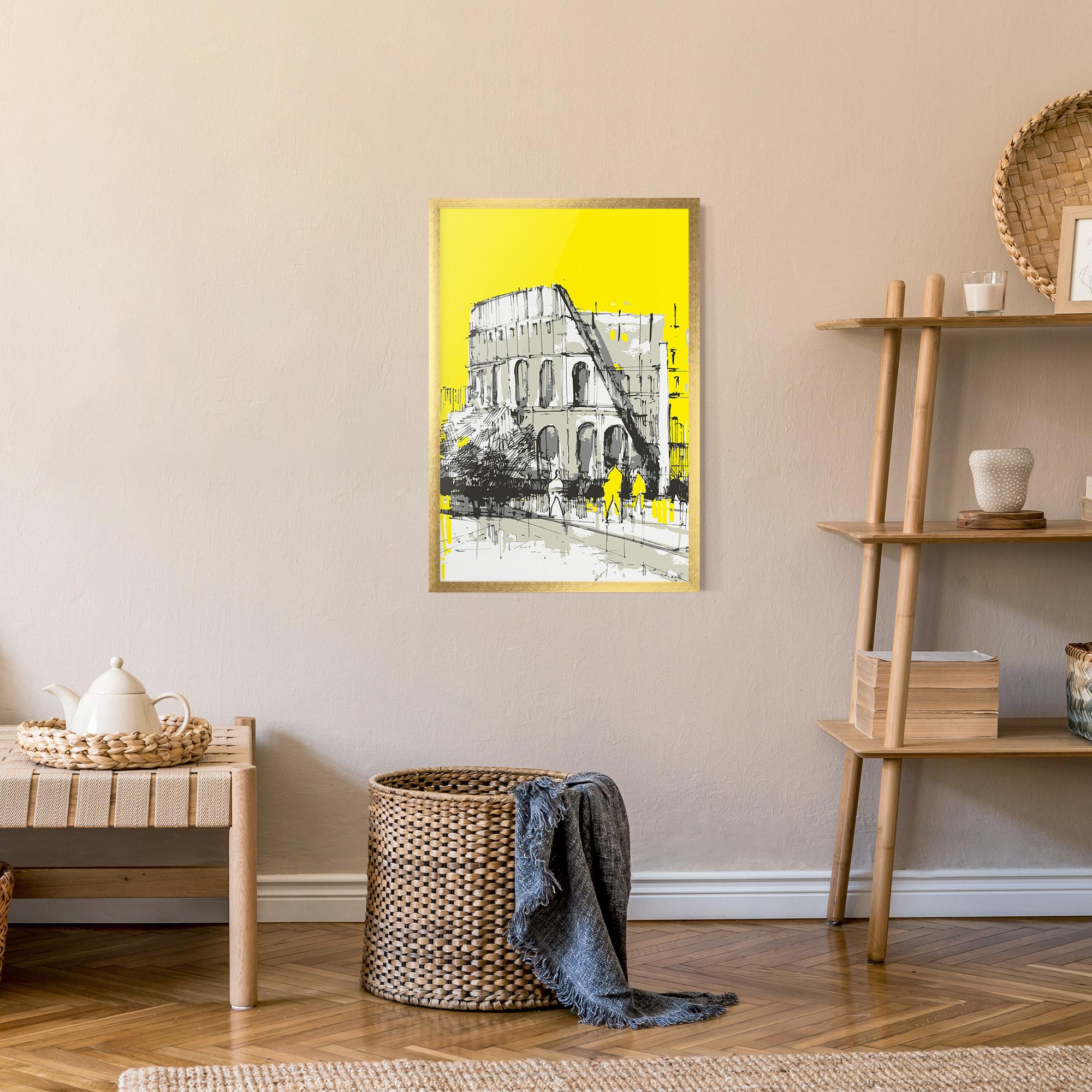 Plakat w Ramie Yellow Colosseum mockup 9