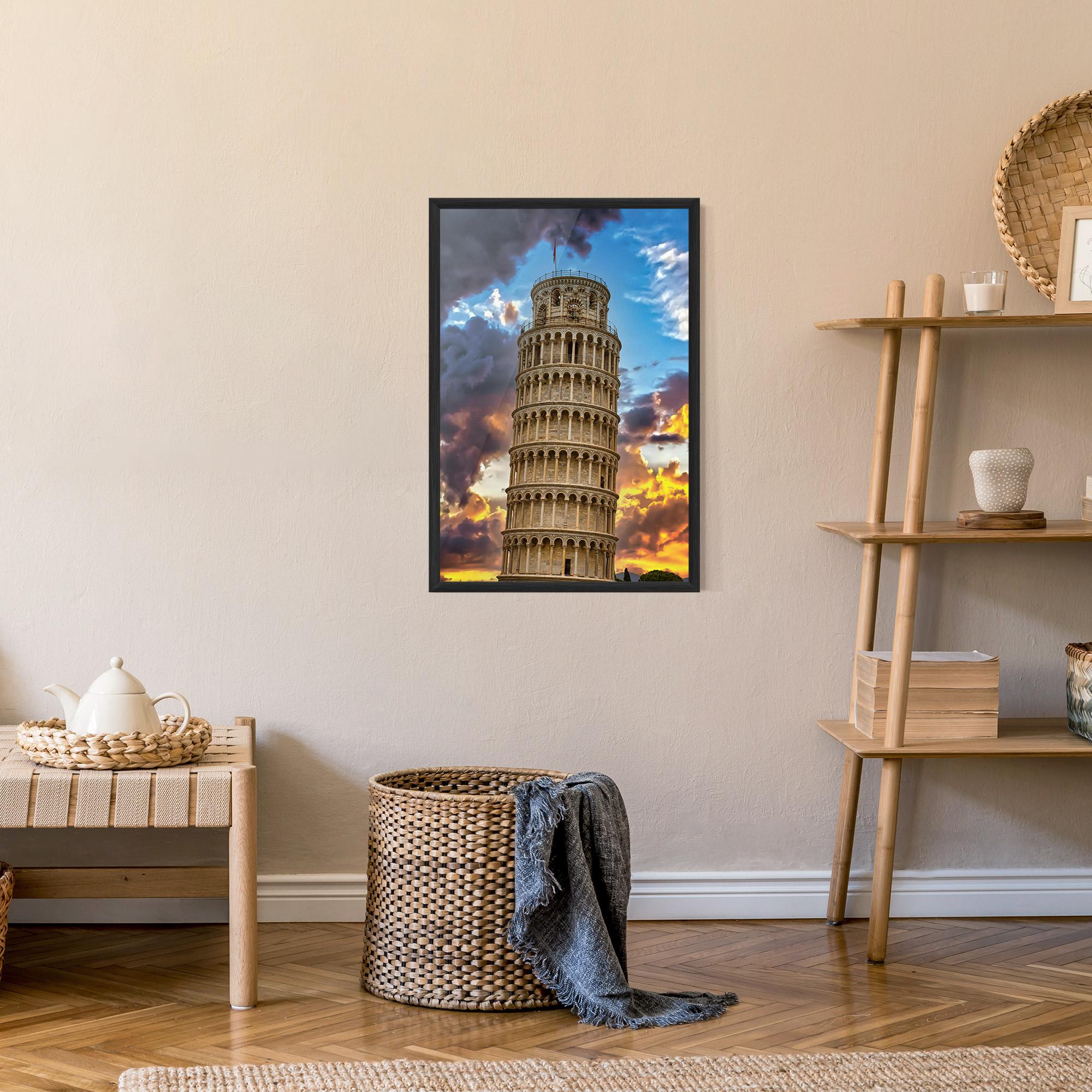 Plakat w Ramie Tower Of Pisa Sunset mockup 9