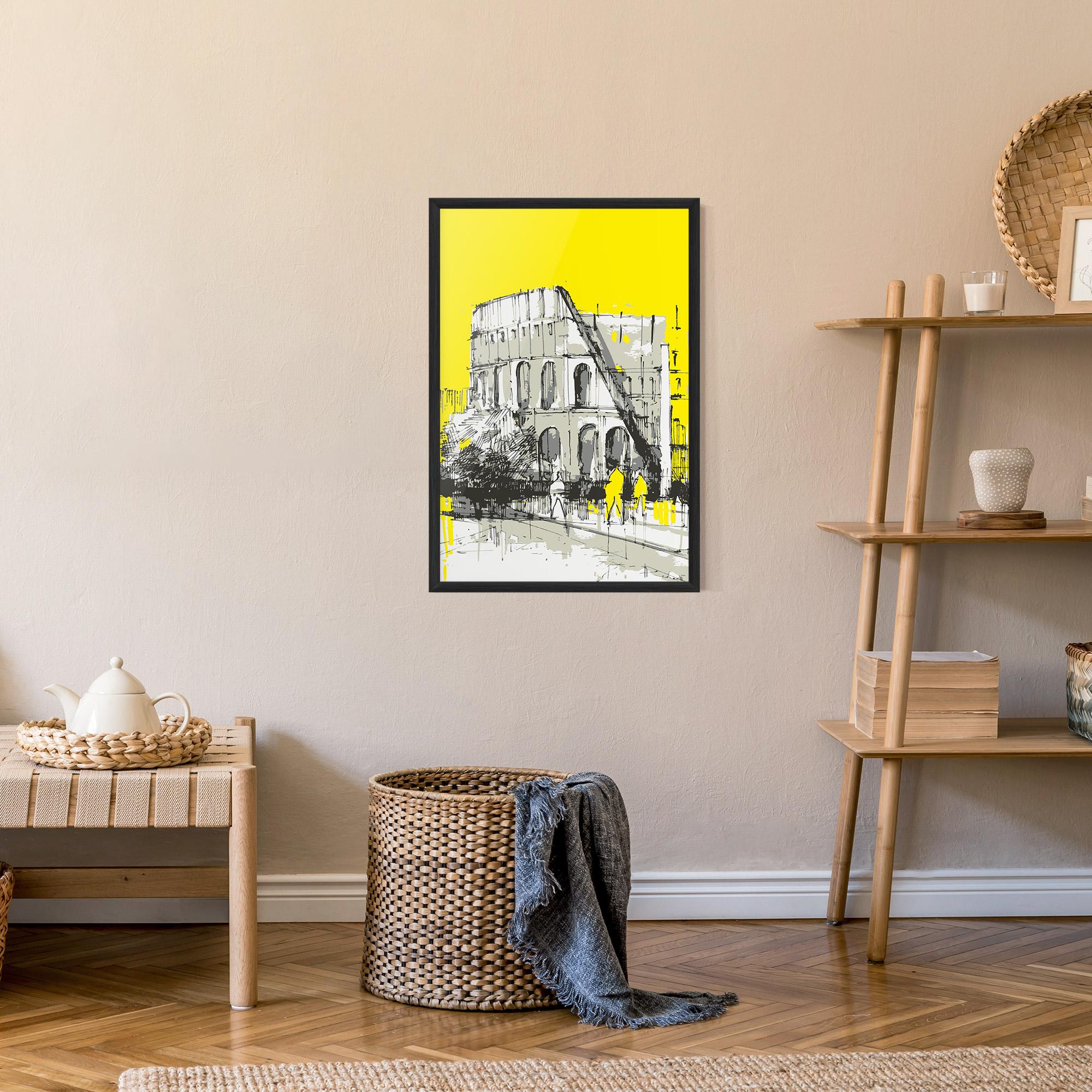Plakat w Ramie Yellow Colosseum mockup 9
