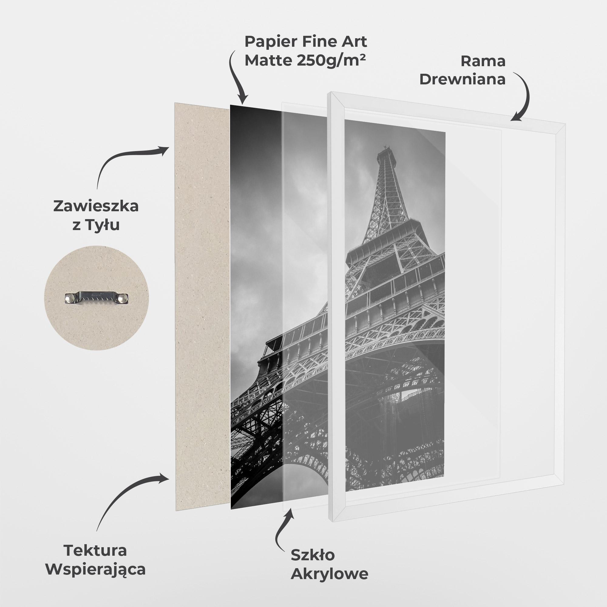 Plakat w Ramie Eiffel Grey Tower mockup 1