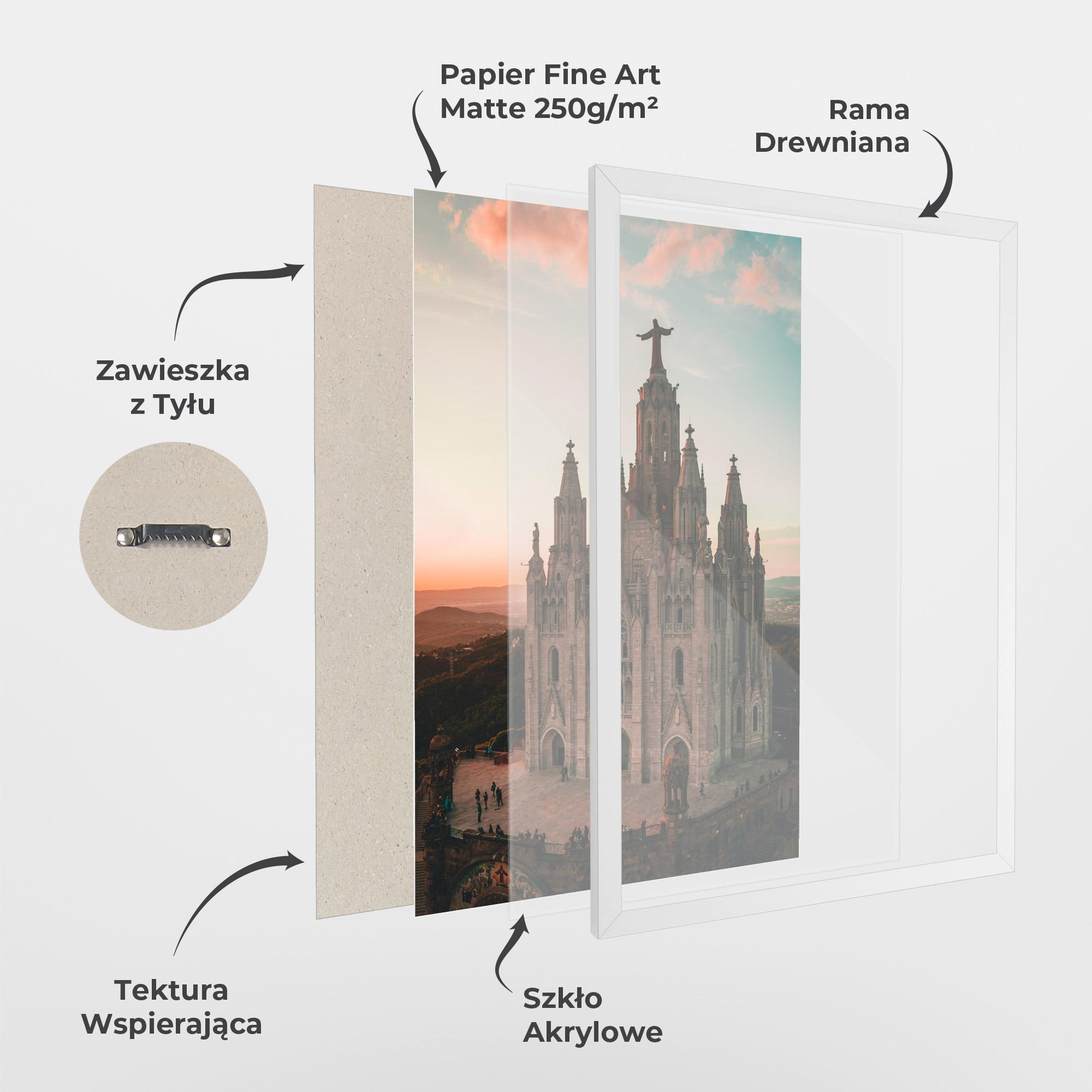 Plakat w Ramie Tibidabo Barcelona mockup 1