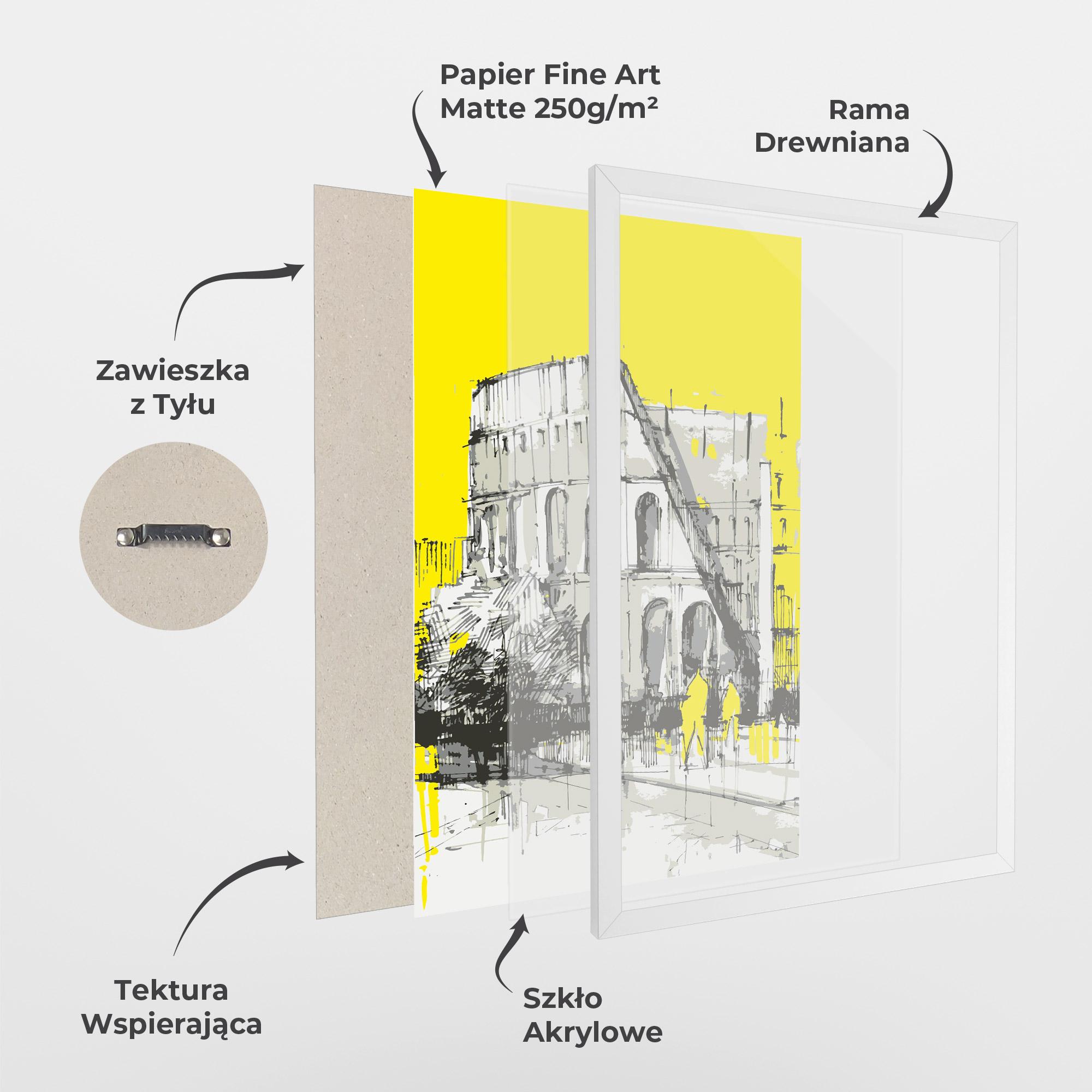 Plakat w Ramie Yellow Colosseum mockup 1