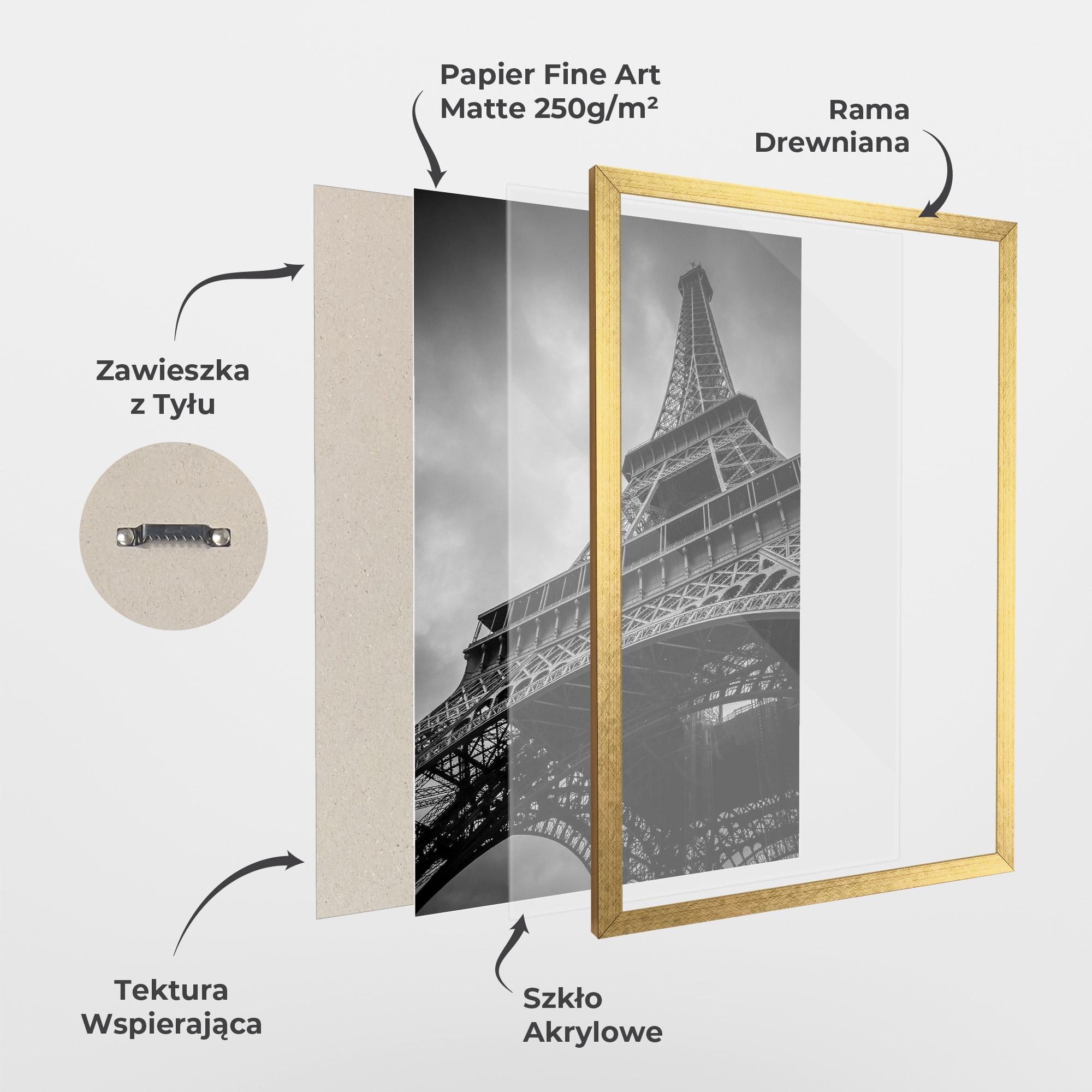 Plakat w Ramie Eiffel Grey Tower mockup 1