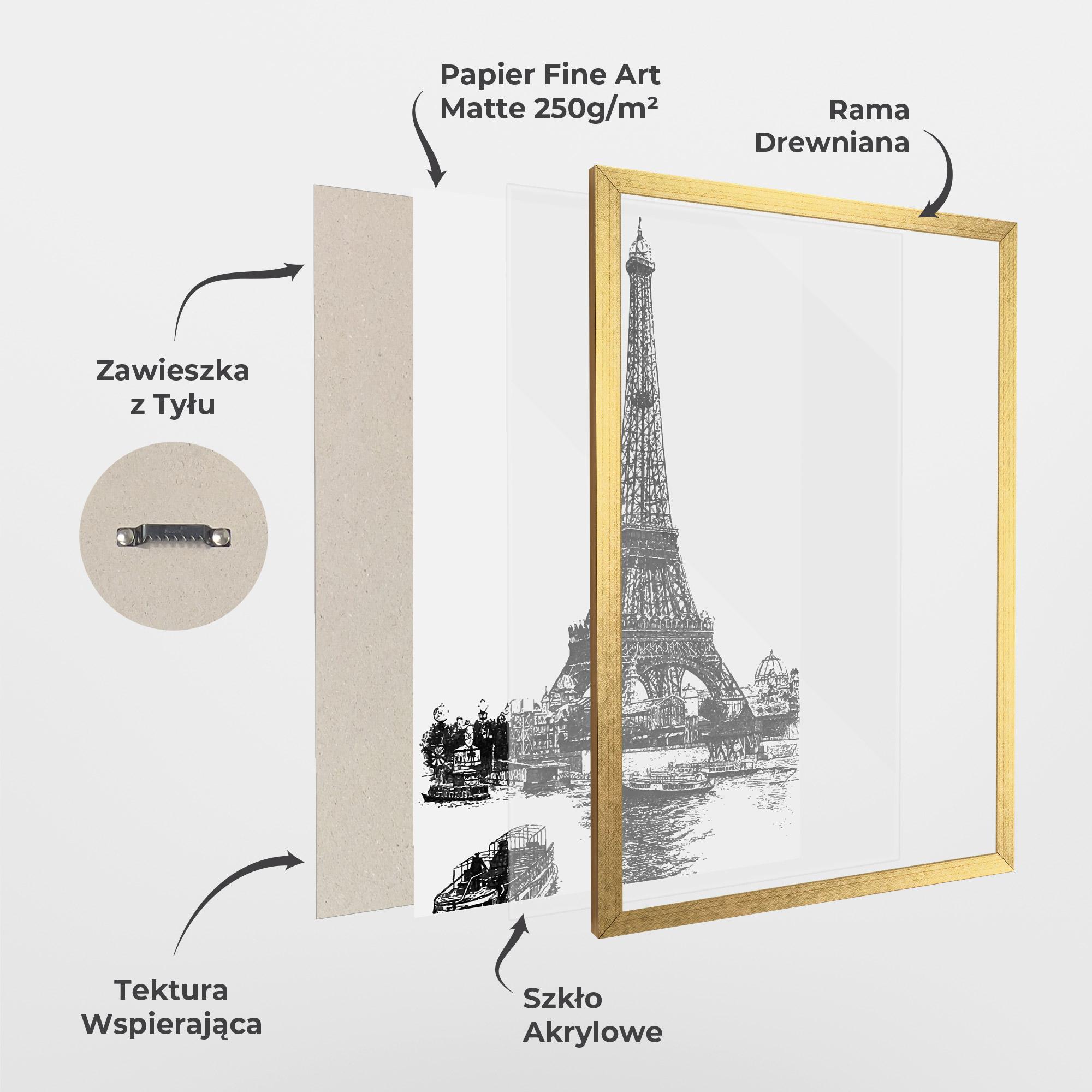Plakat w Ramie Eiffel Tower Drawing mockup 1