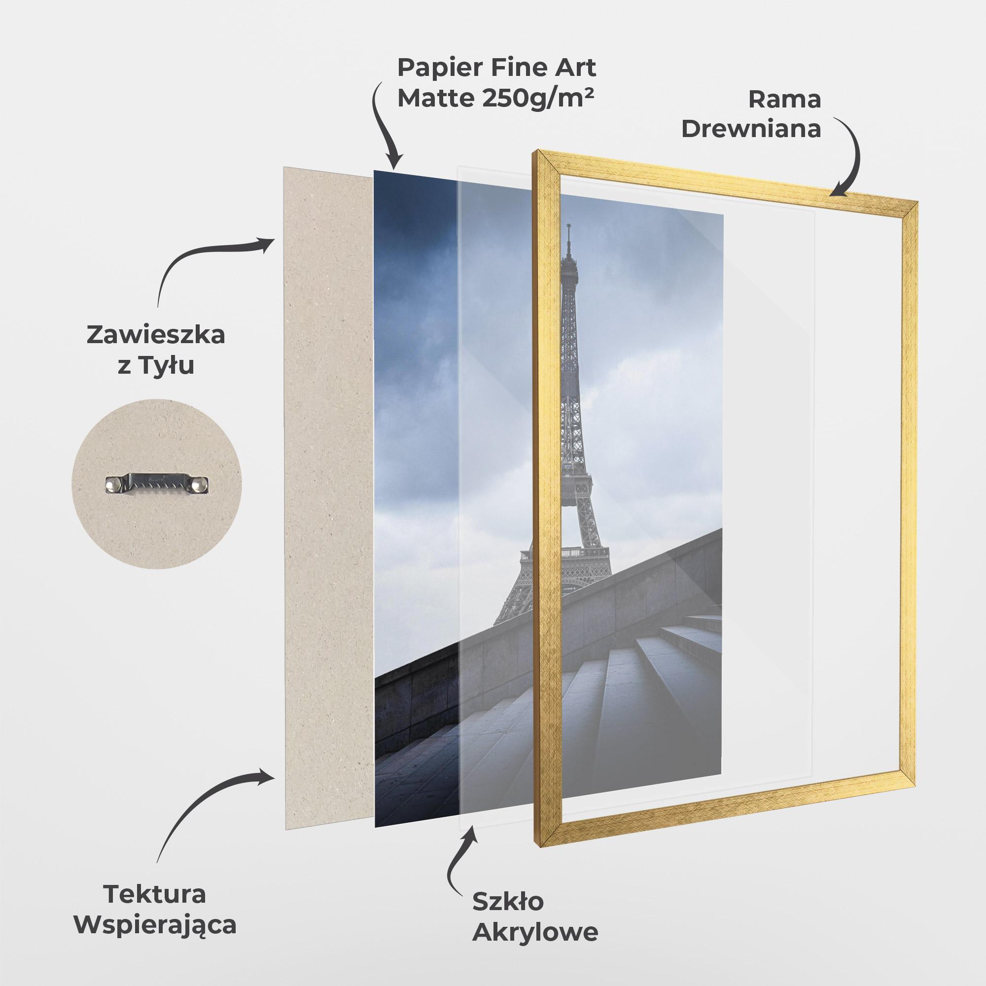 Plakat w Ramie Eiffel Tower Stairs mockup 1