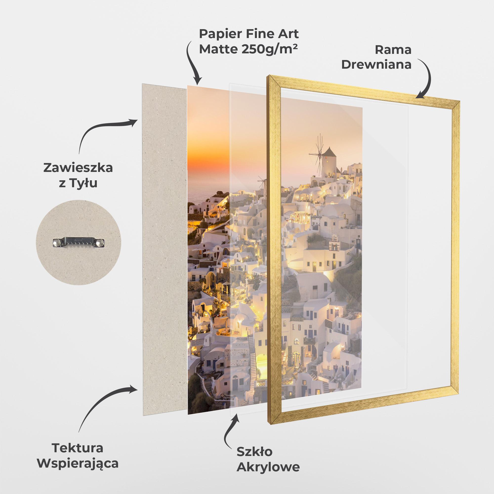 Plakat w Ramie Santorini Greece mockup 1