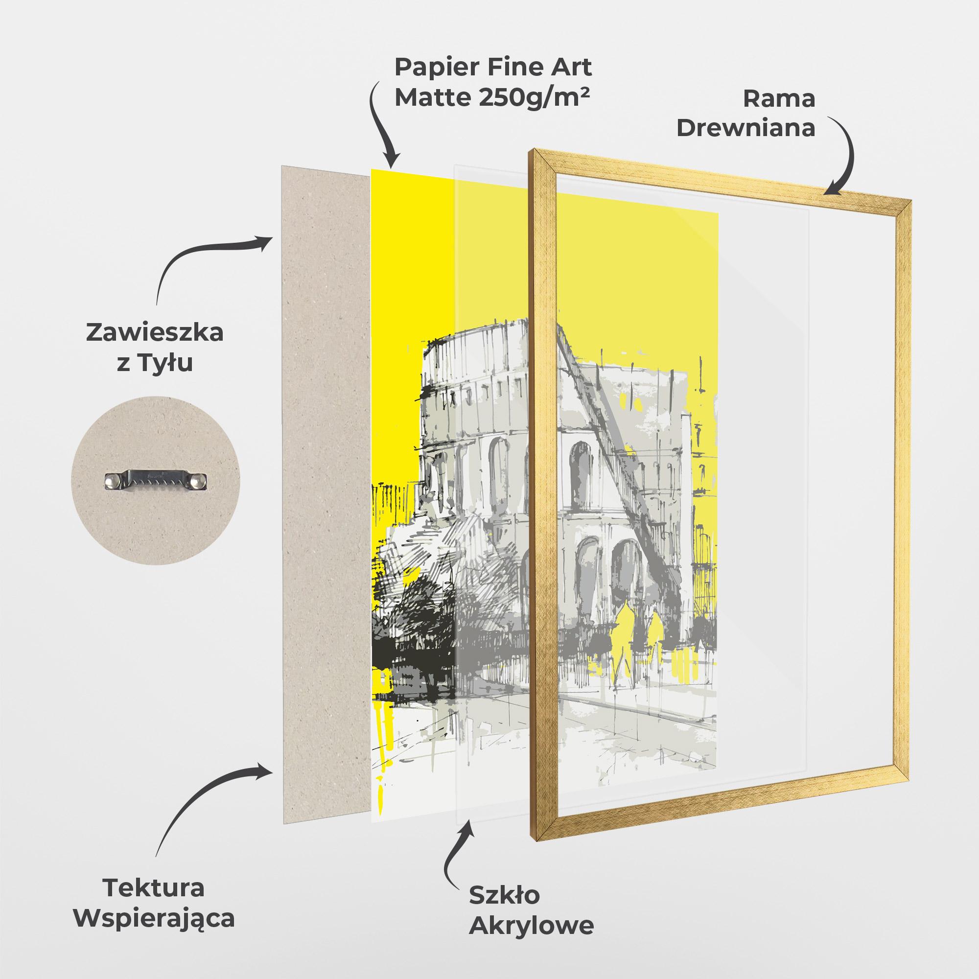 Plakat w Ramie Yellow Colosseum mockup 1