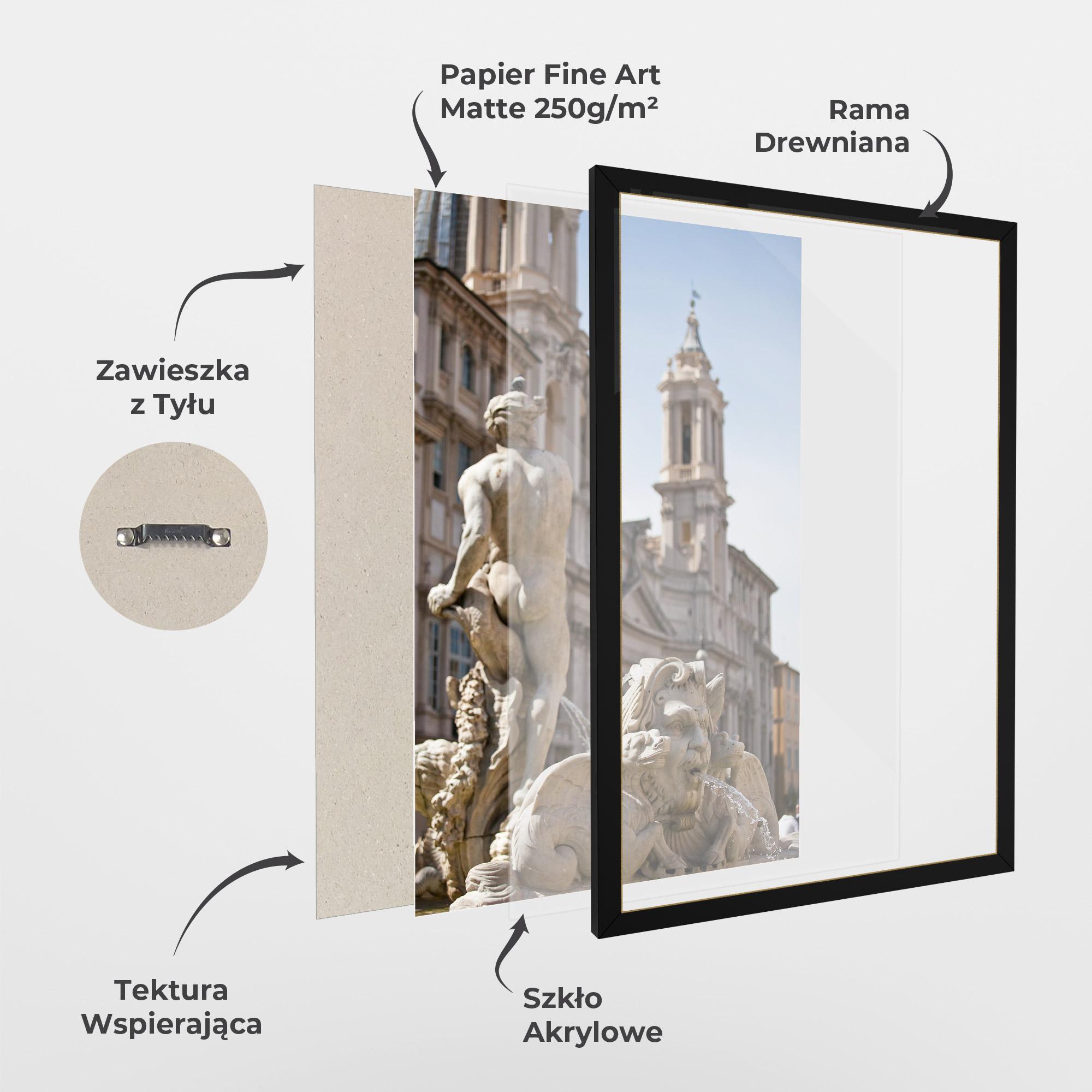 Plakat w Ramie Baroque Statue Italy mockup 1