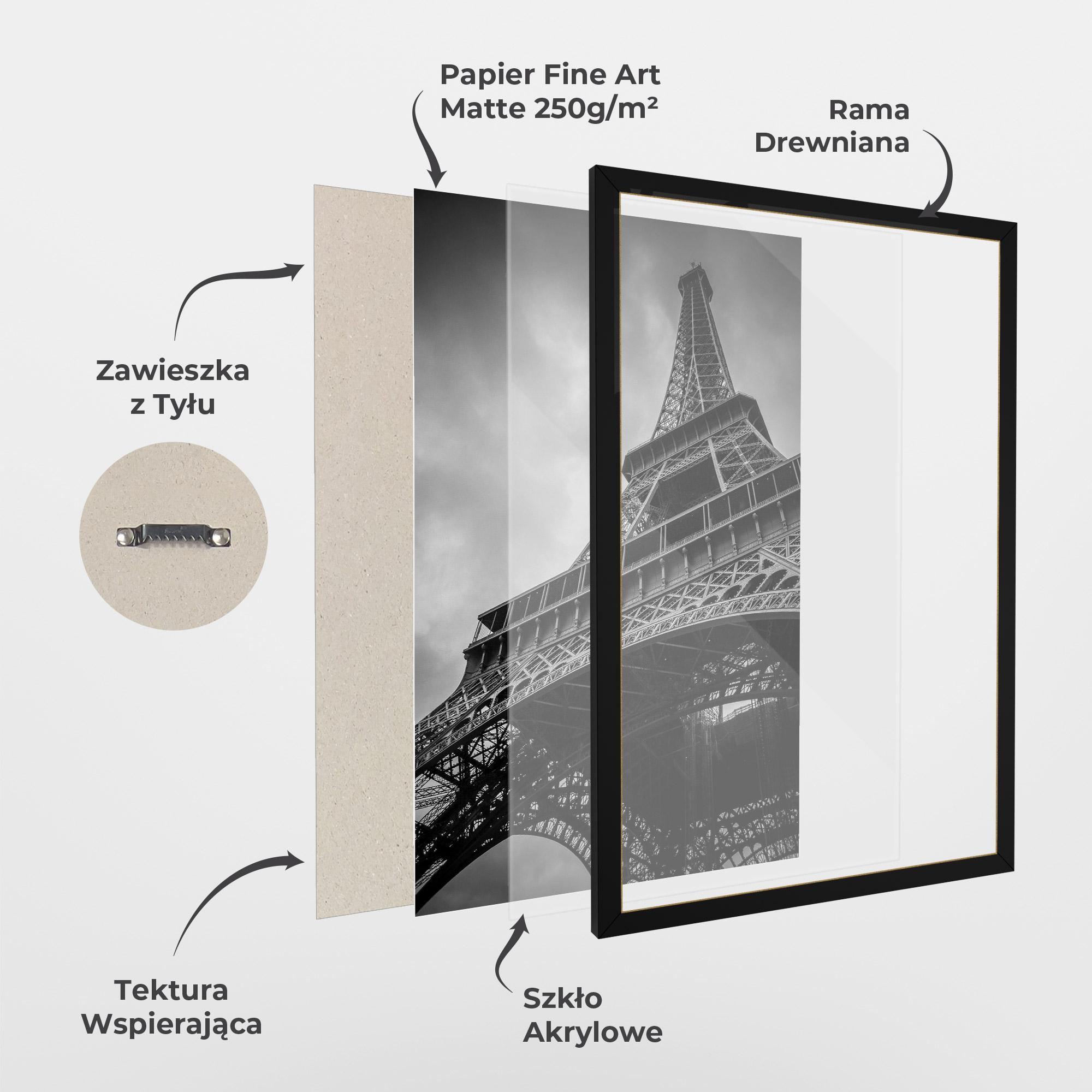 Plakat w Ramie Eiffel Grey Tower mockup 1