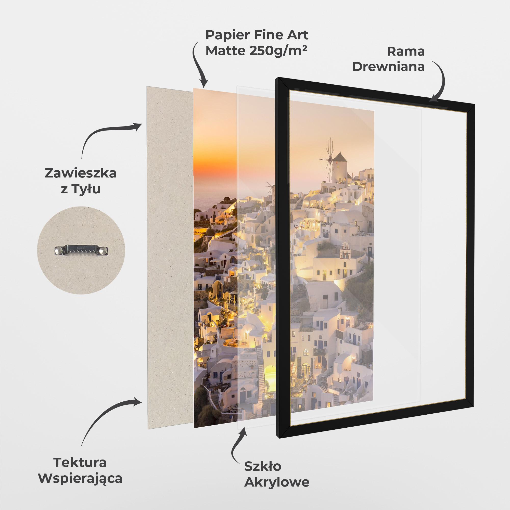 Plakat w Ramie Santorini Greece mockup 1