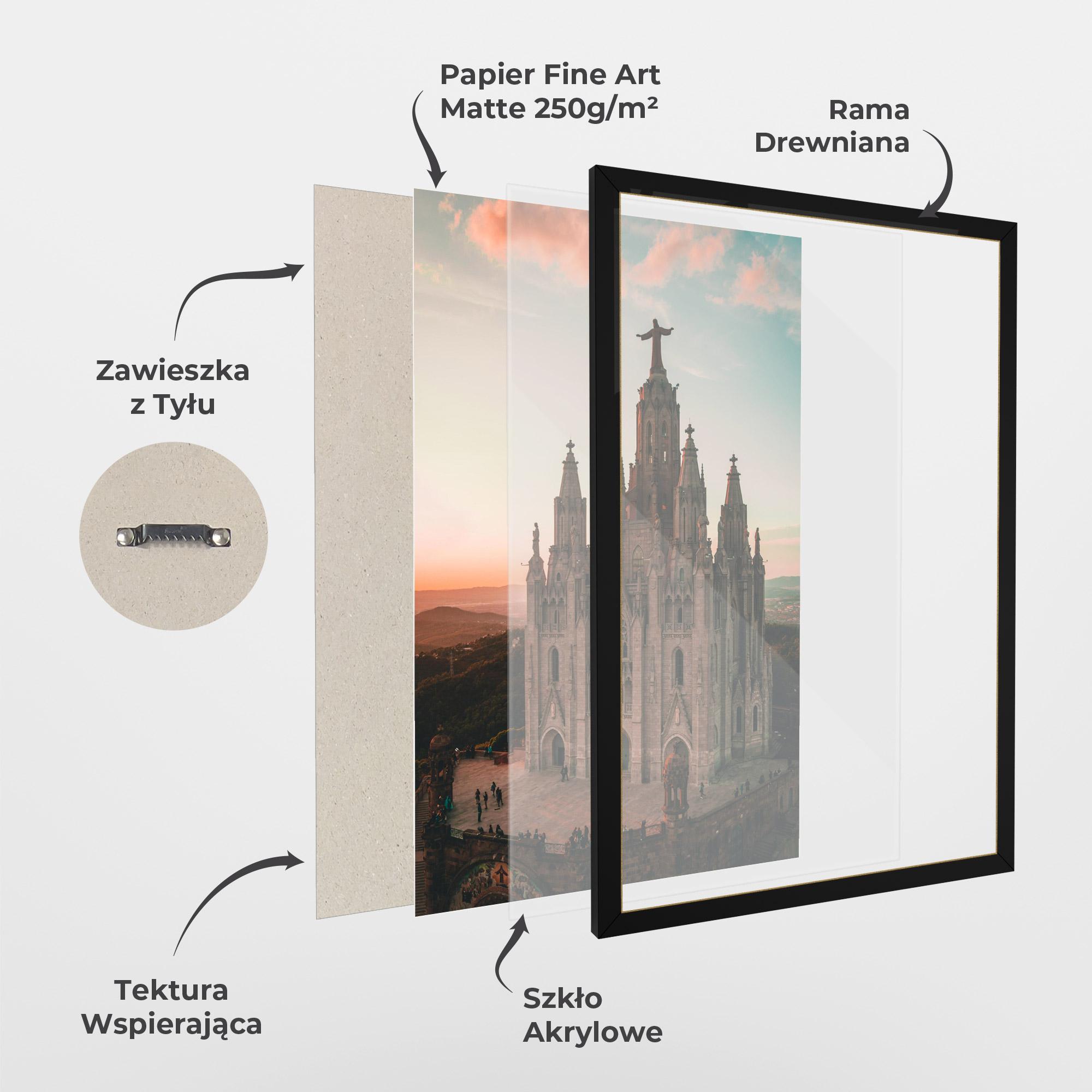 Plakat w Ramie Tibidabo Barcelona mockup 1