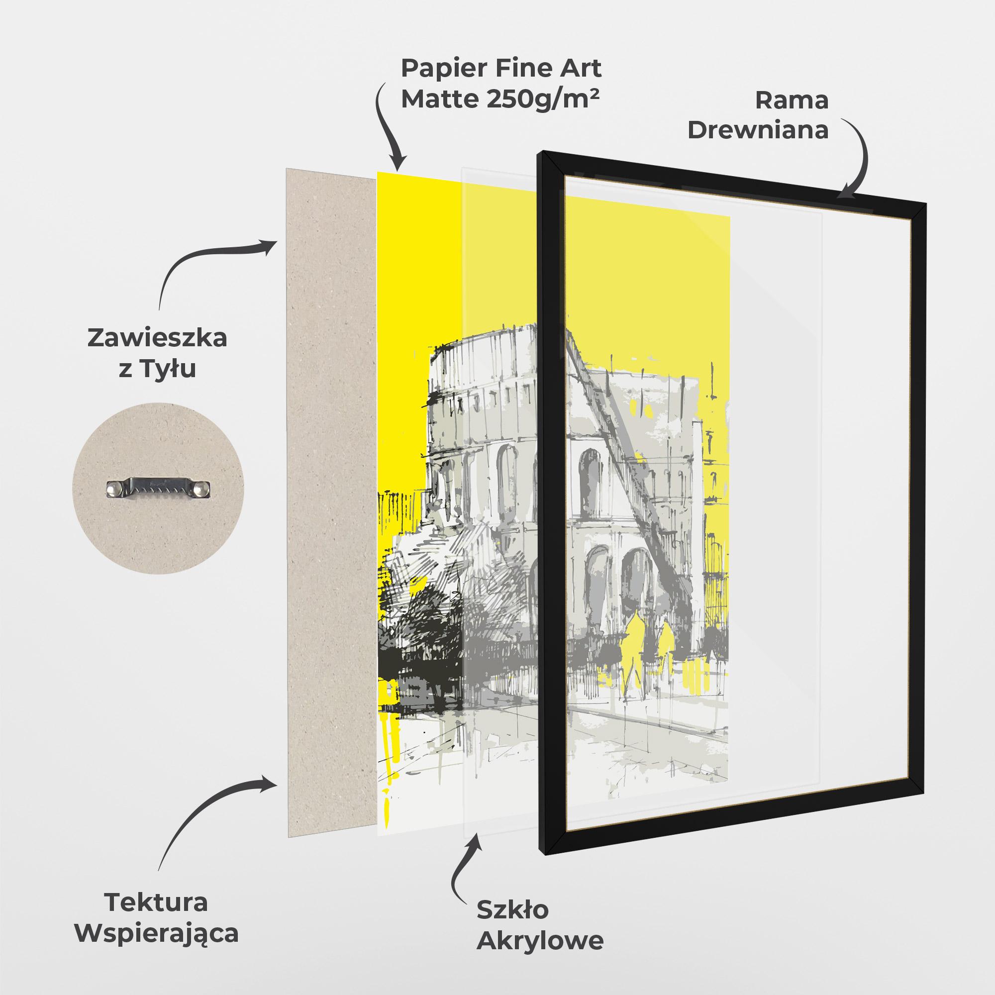 Plakat w Ramie Yellow Colosseum mockup 1
