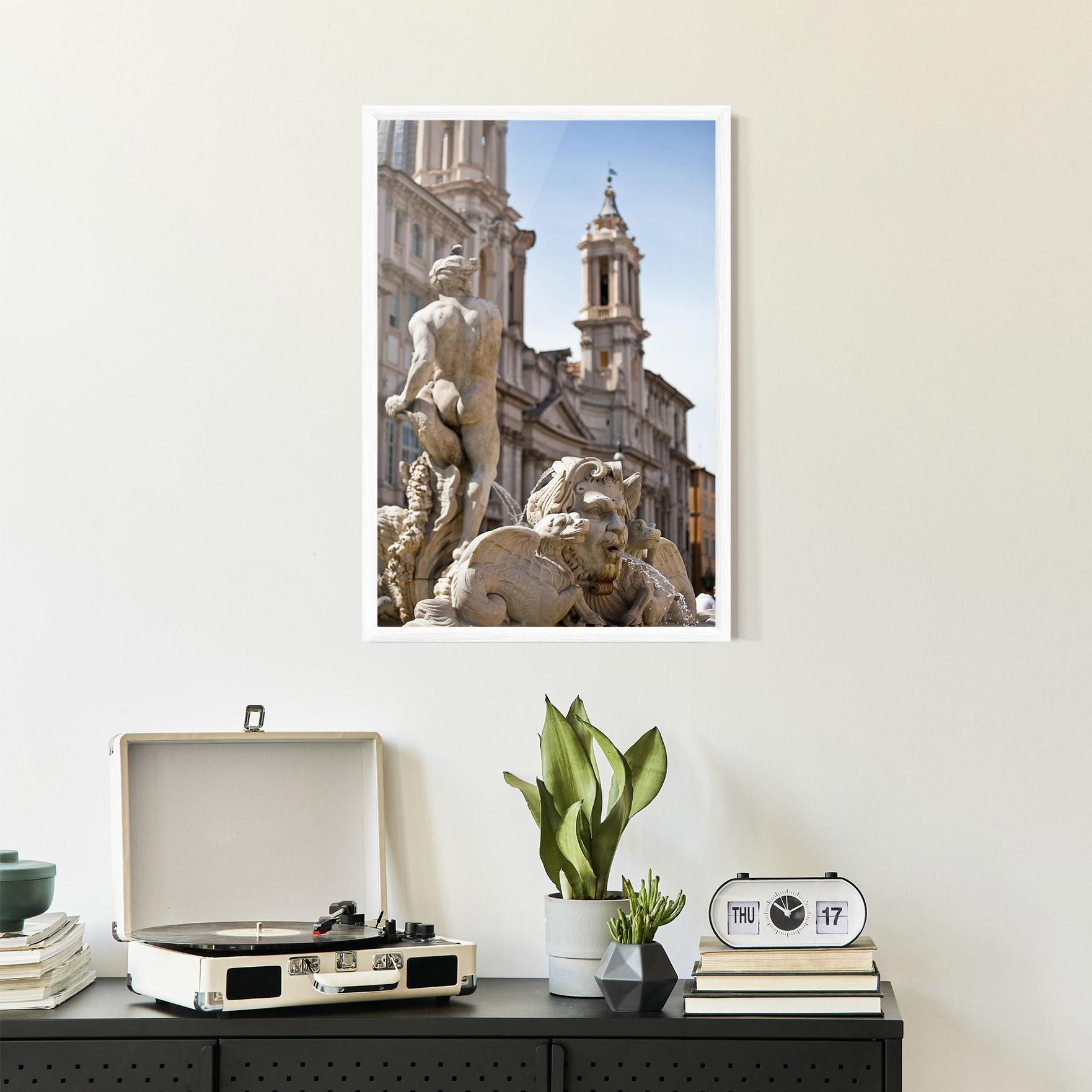 Plakat w Ramie Baroque Statue Italy mockup 2