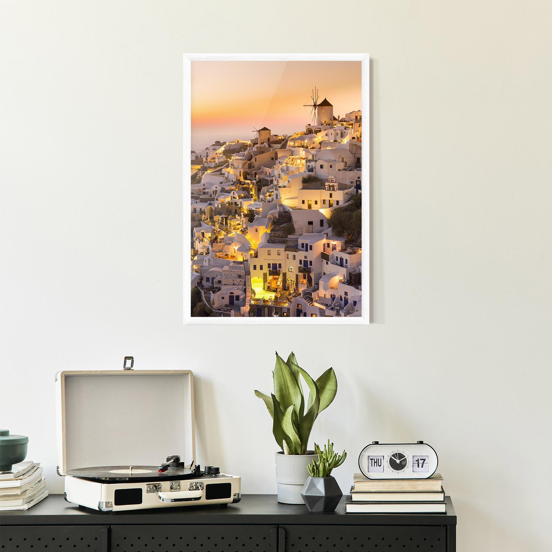 Plakat w Ramie Santorini Greece mockup 2