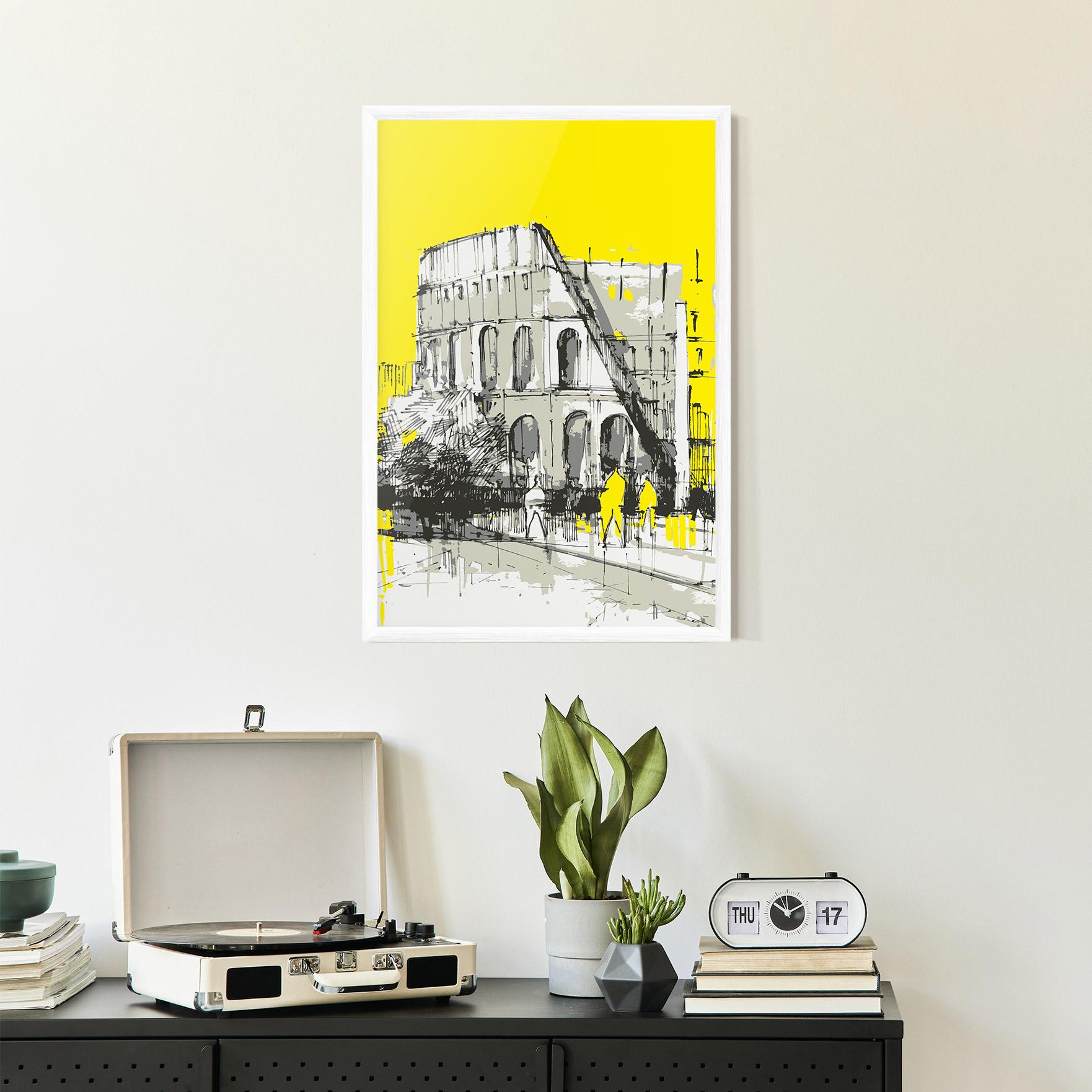 Plakat w Ramie Yellow Colosseum mockup 2