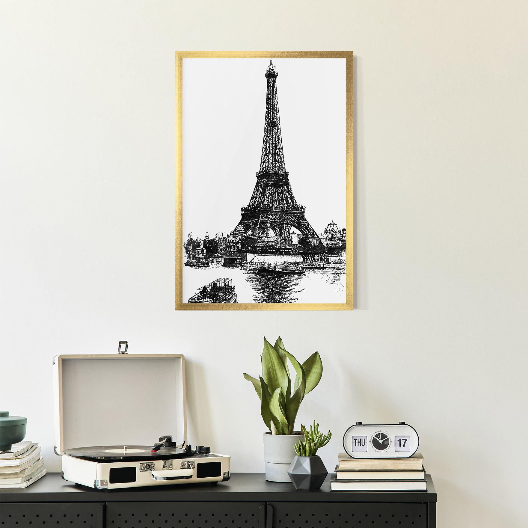 Plakat w Ramie Eiffel Tower Drawing mockup 2