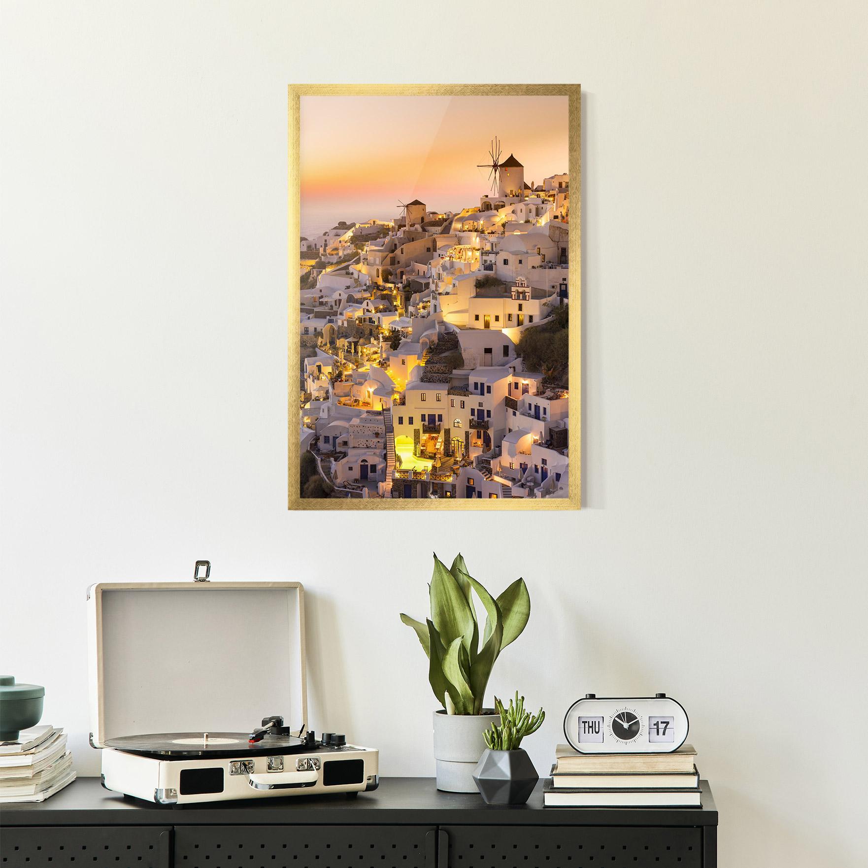 Plakat w Ramie Santorini Greece mockup 2