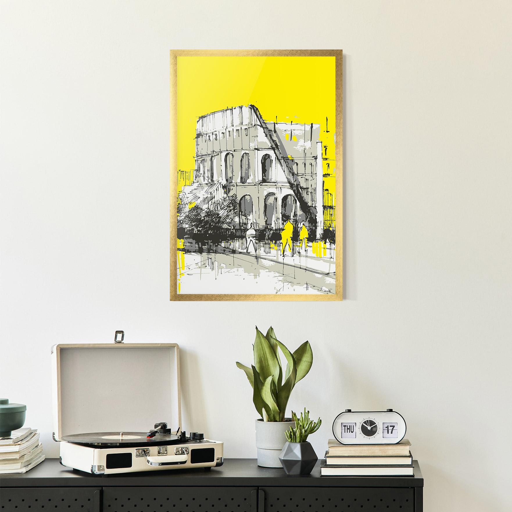 Plakat w Ramie Yellow Colosseum mockup 2