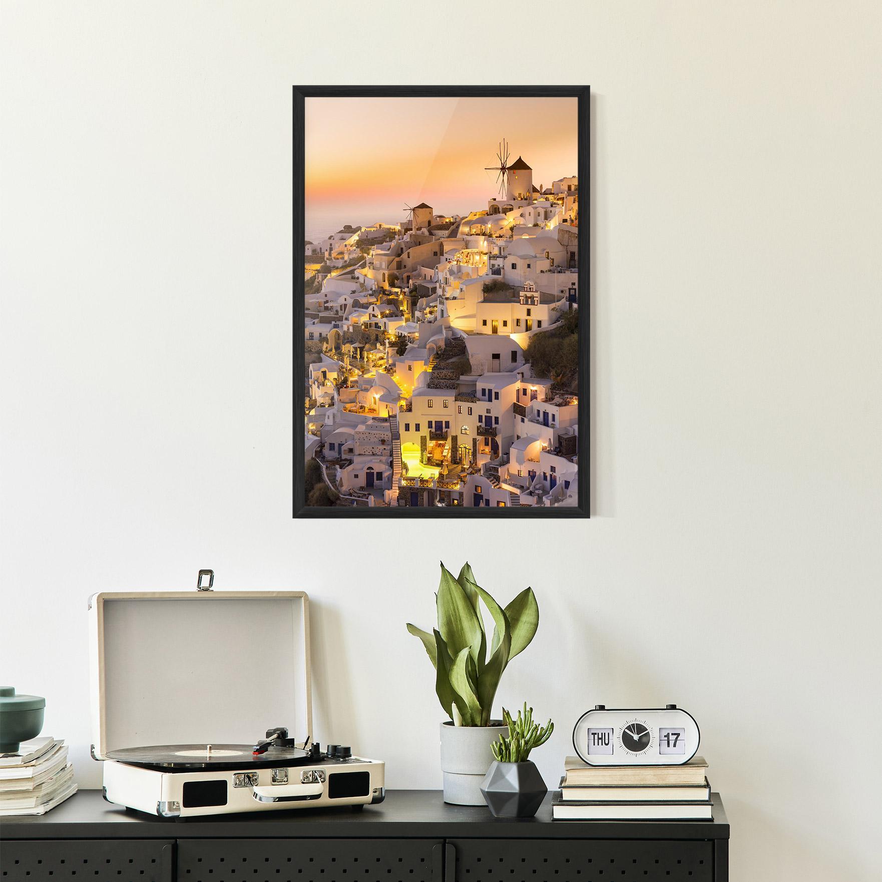 Plakat w Ramie Santorini Greece mockup 2