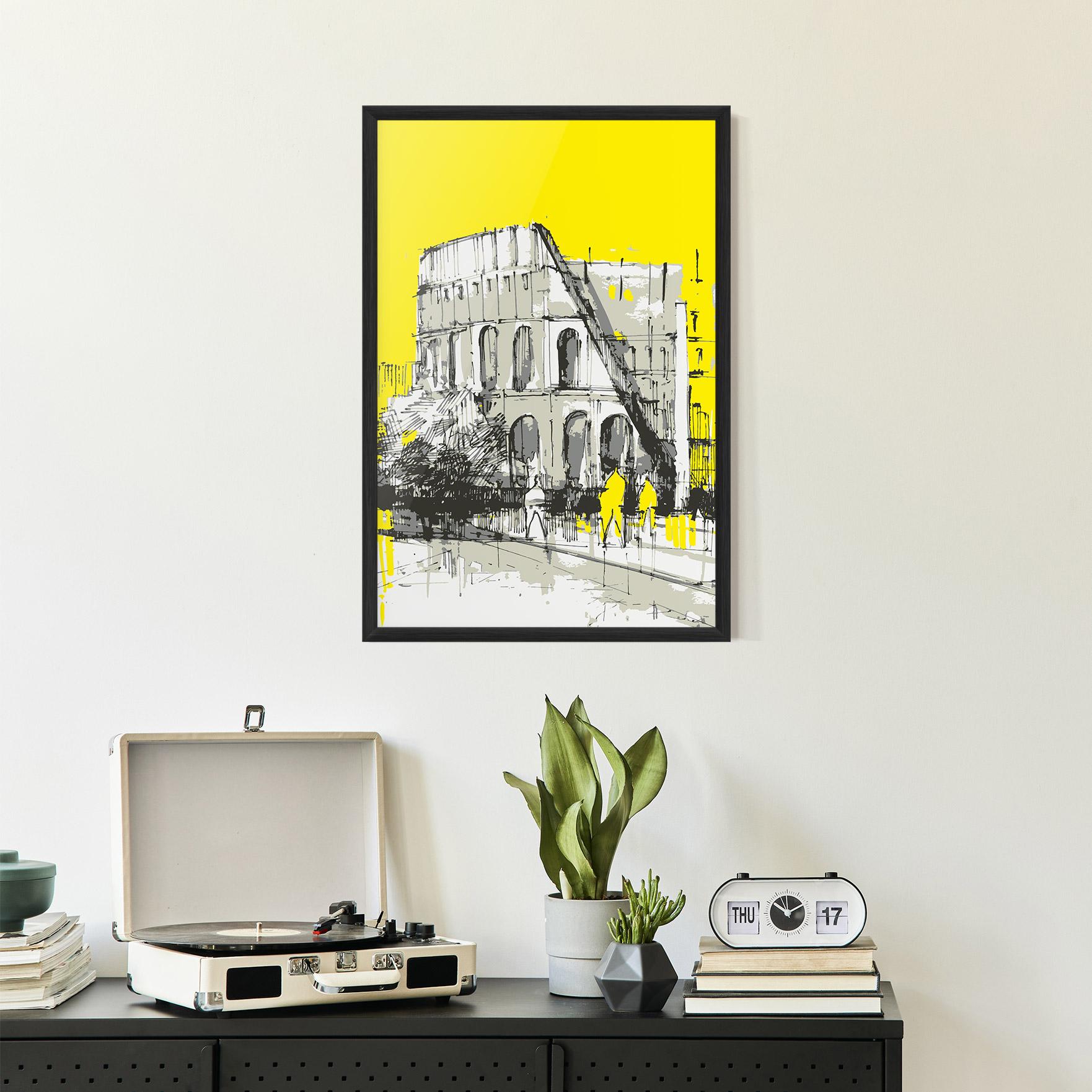 Plakat w Ramie Yellow Colosseum mockup 2