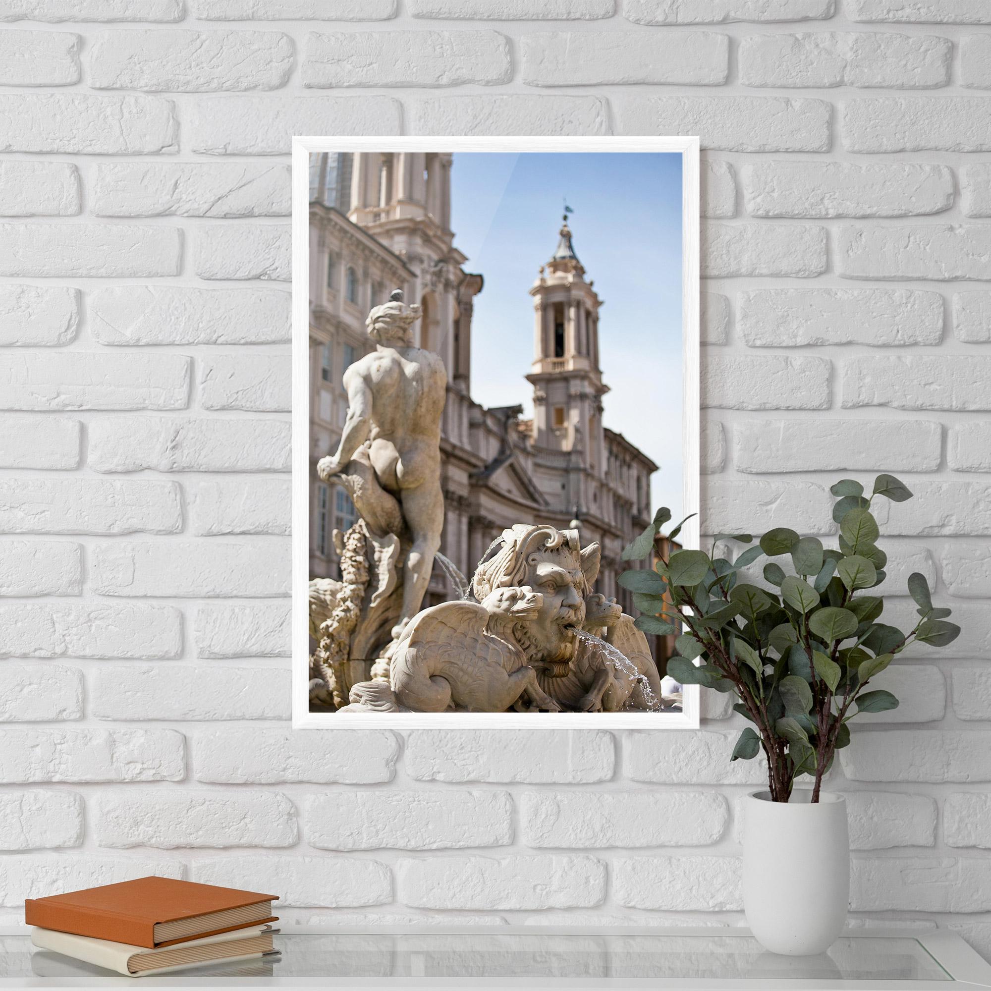 Plakat w Ramie Baroque Statue Italy mockup 5