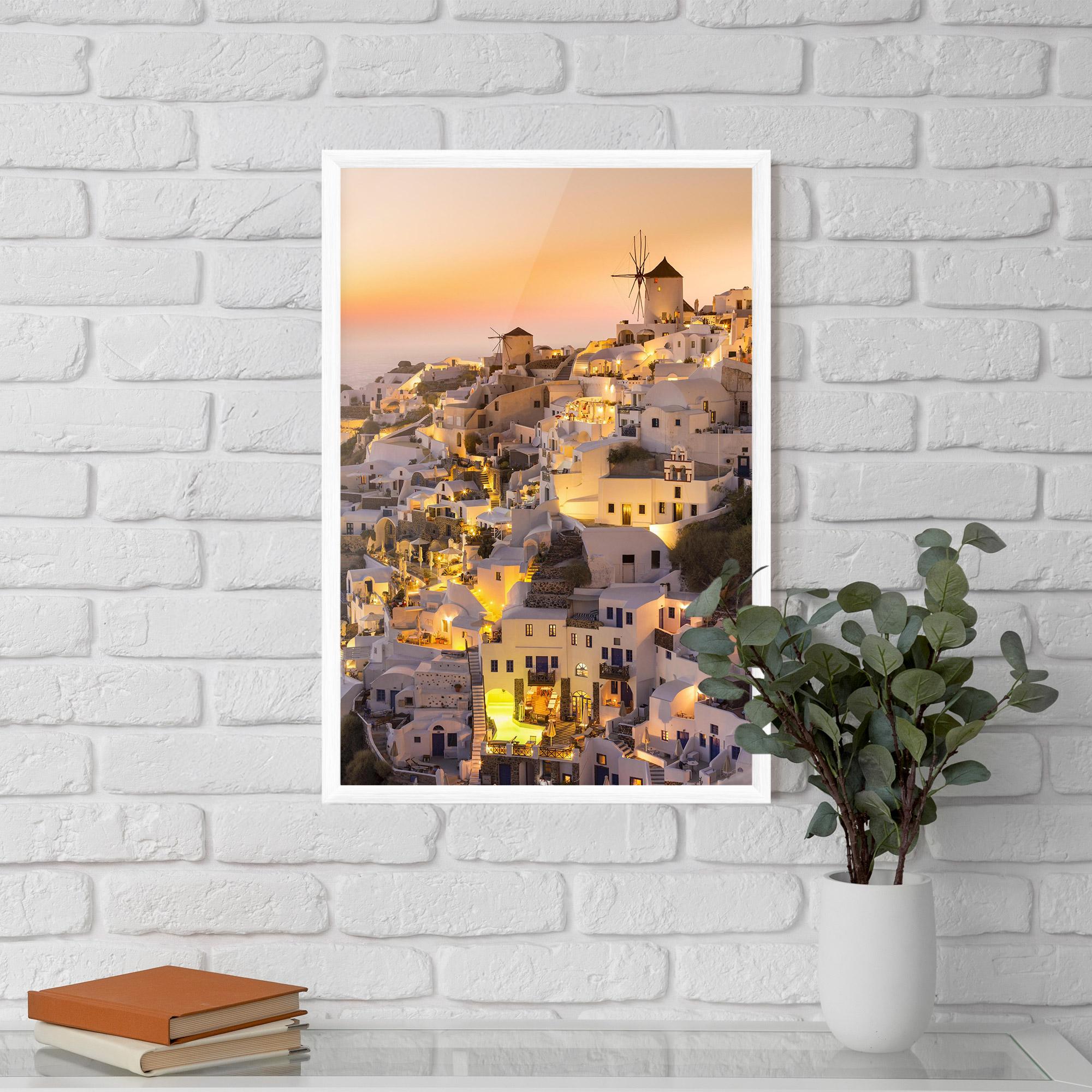 Plakat w Ramie Santorini Greece mockup 5