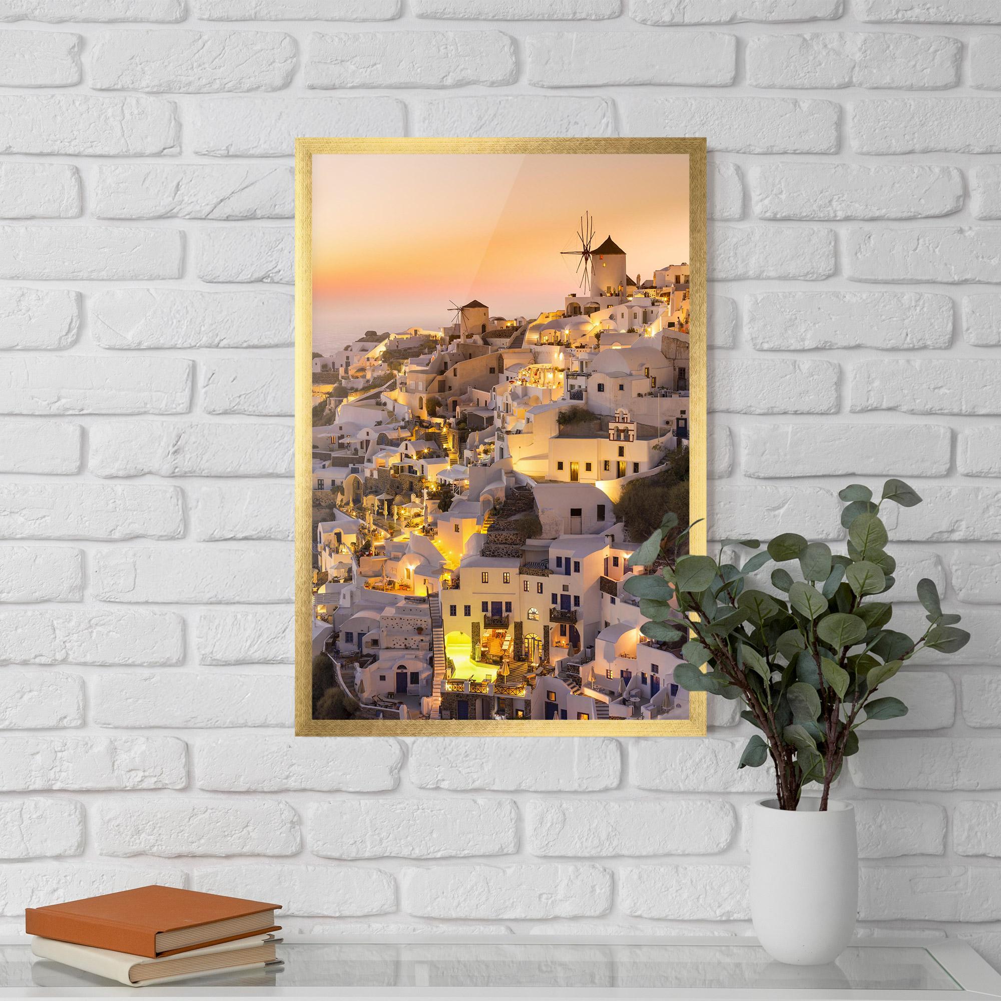 Plakat w Ramie Santorini Greece mockup 5