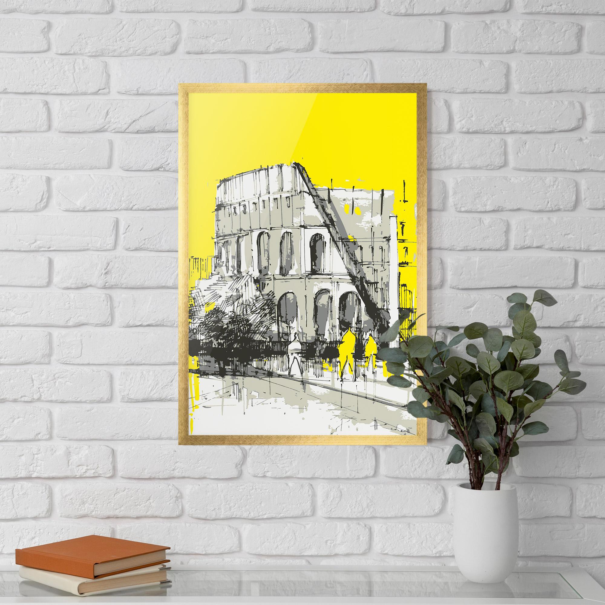 Plakat w Ramie Yellow Colosseum mockup 5