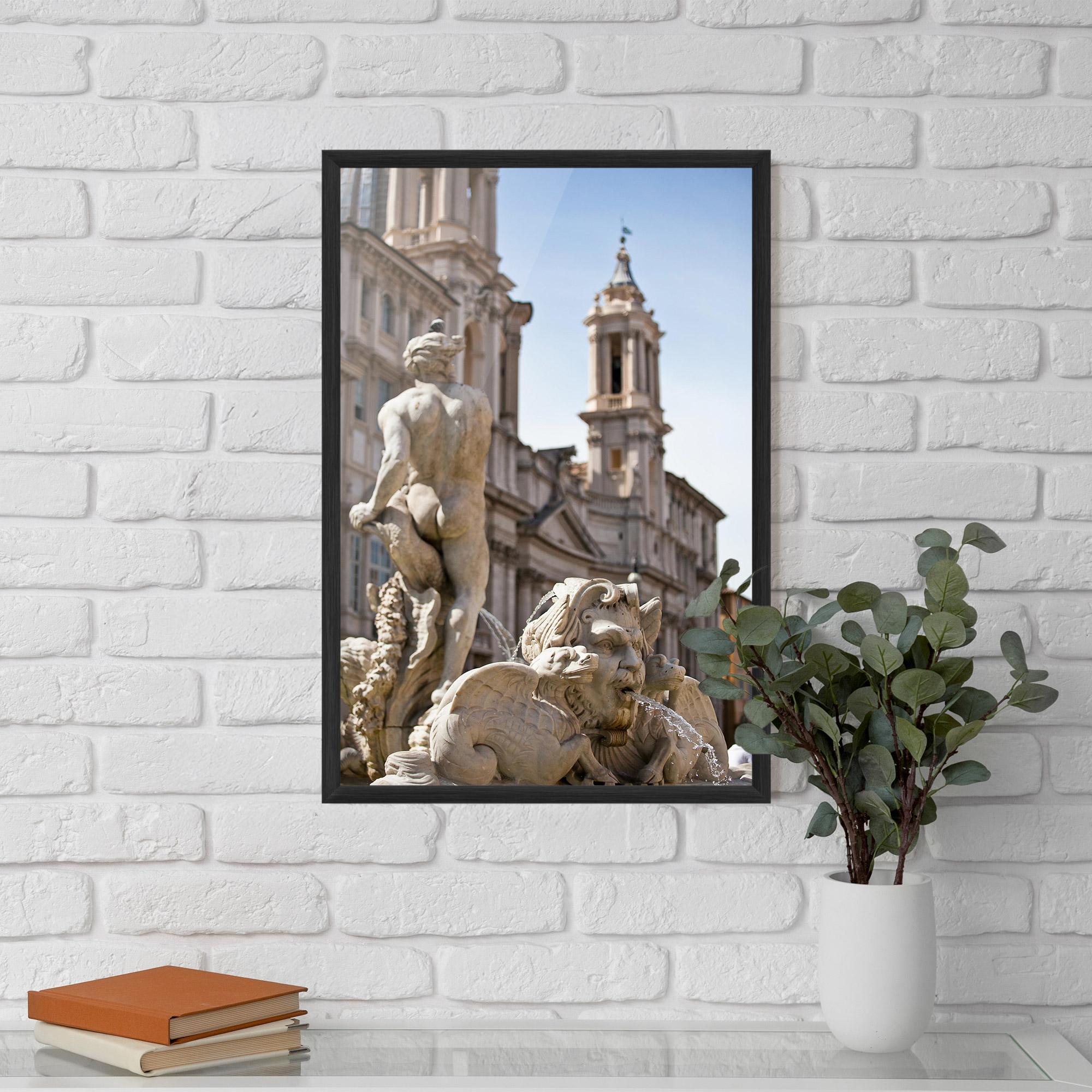 Plakat w Ramie Baroque Statue Italy mockup 5