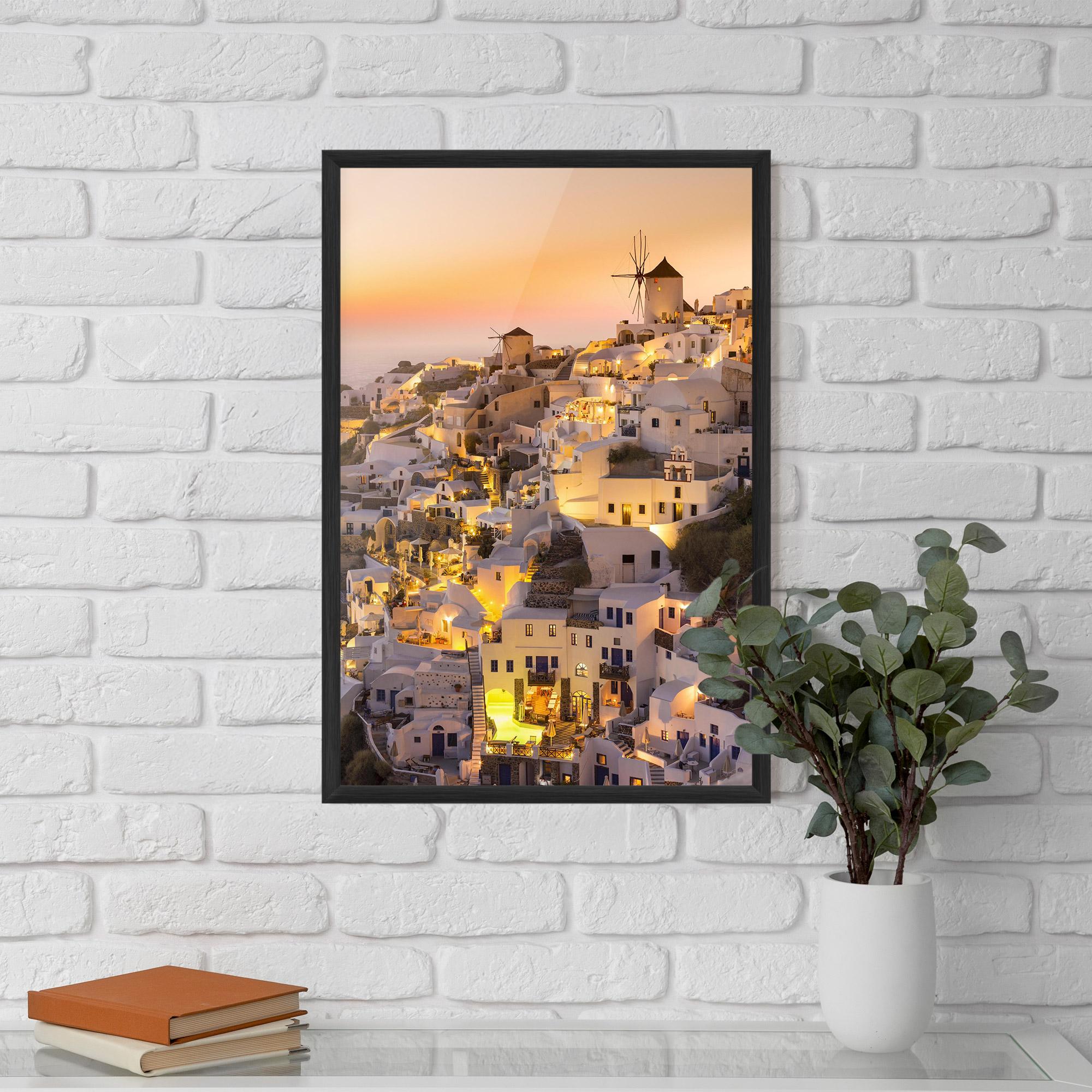 Plakat w Ramie Santorini Greece mockup 5