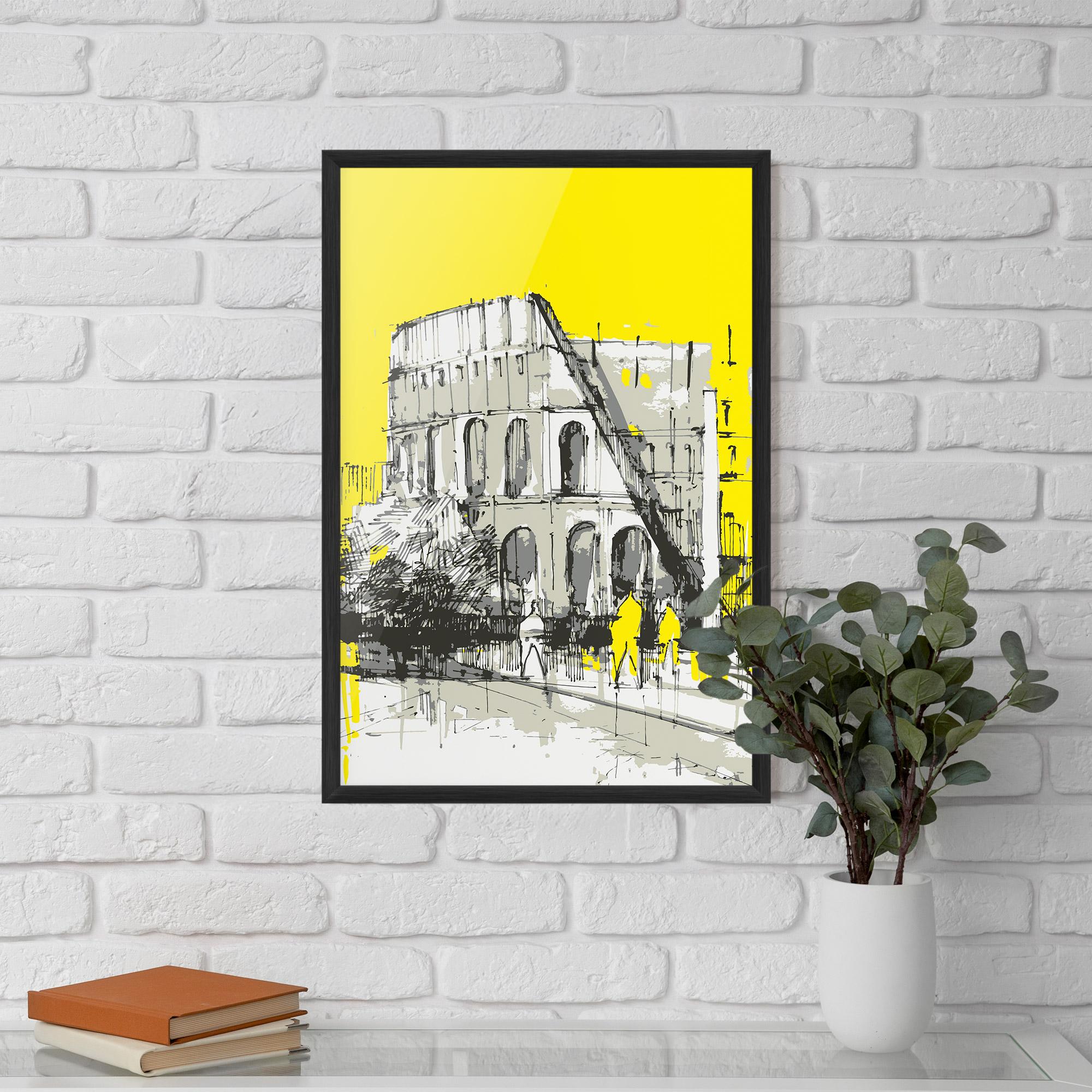 Plakat w Ramie Yellow Colosseum mockup 5