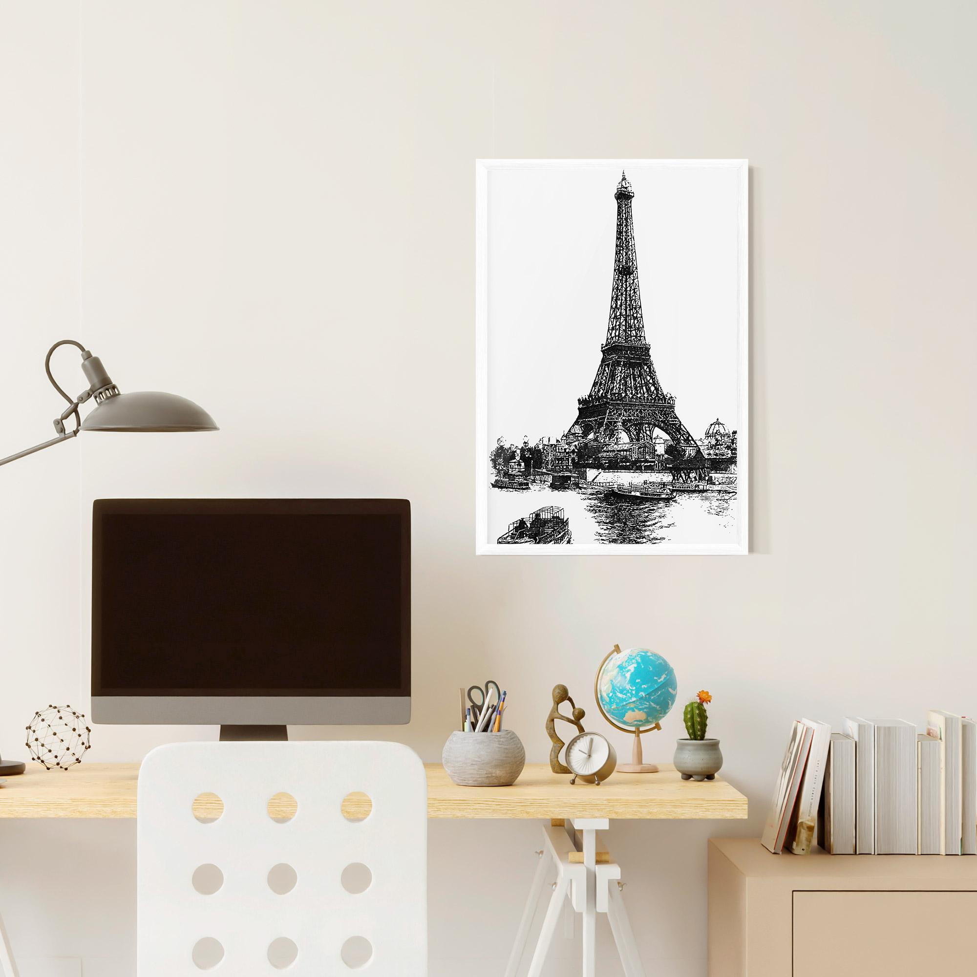 Plakat w Ramie Eiffel Tower Drawing mockup 6