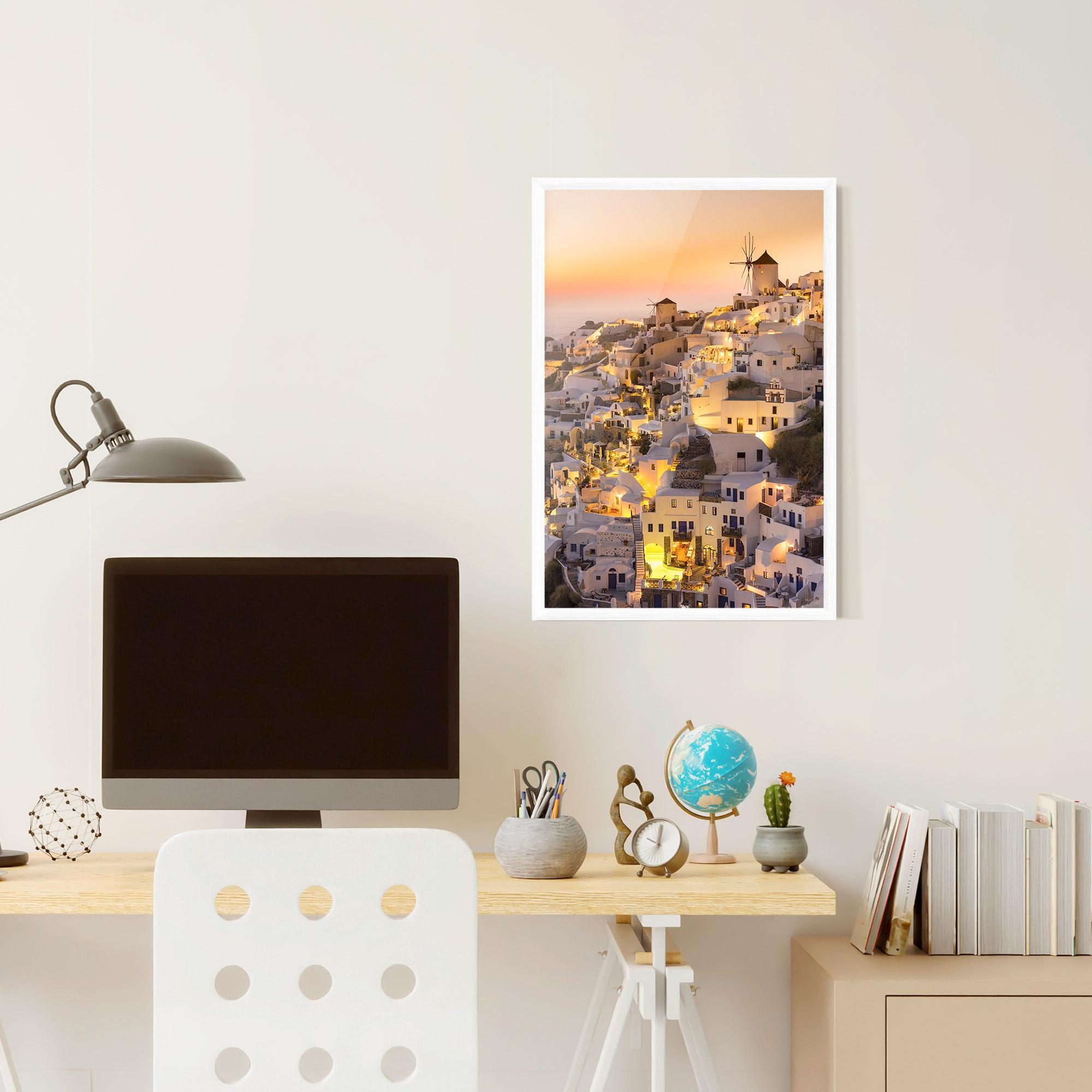 Plakat w Ramie Santorini Greece mockup 6